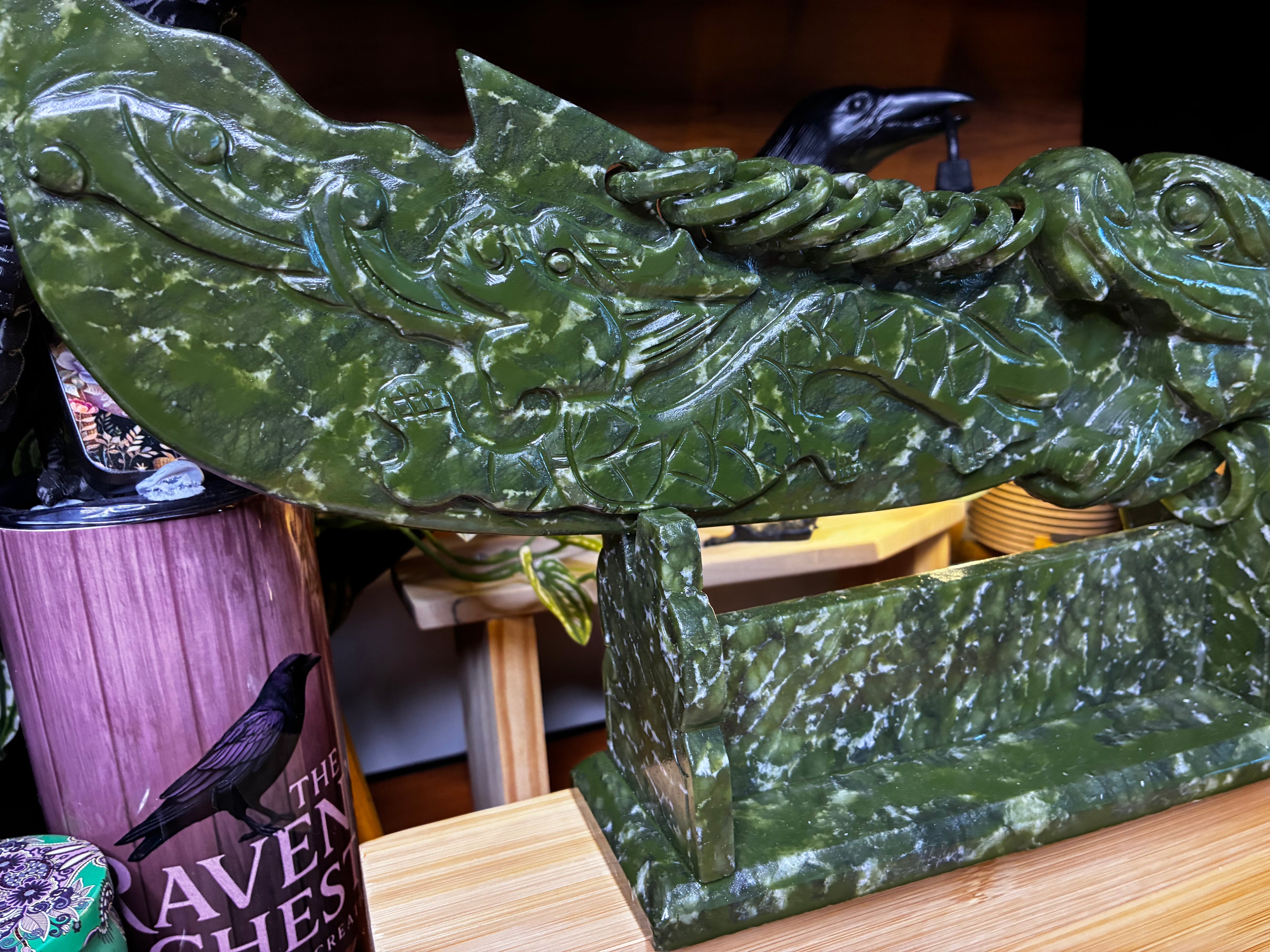 Green Jade Sword on Stand 2