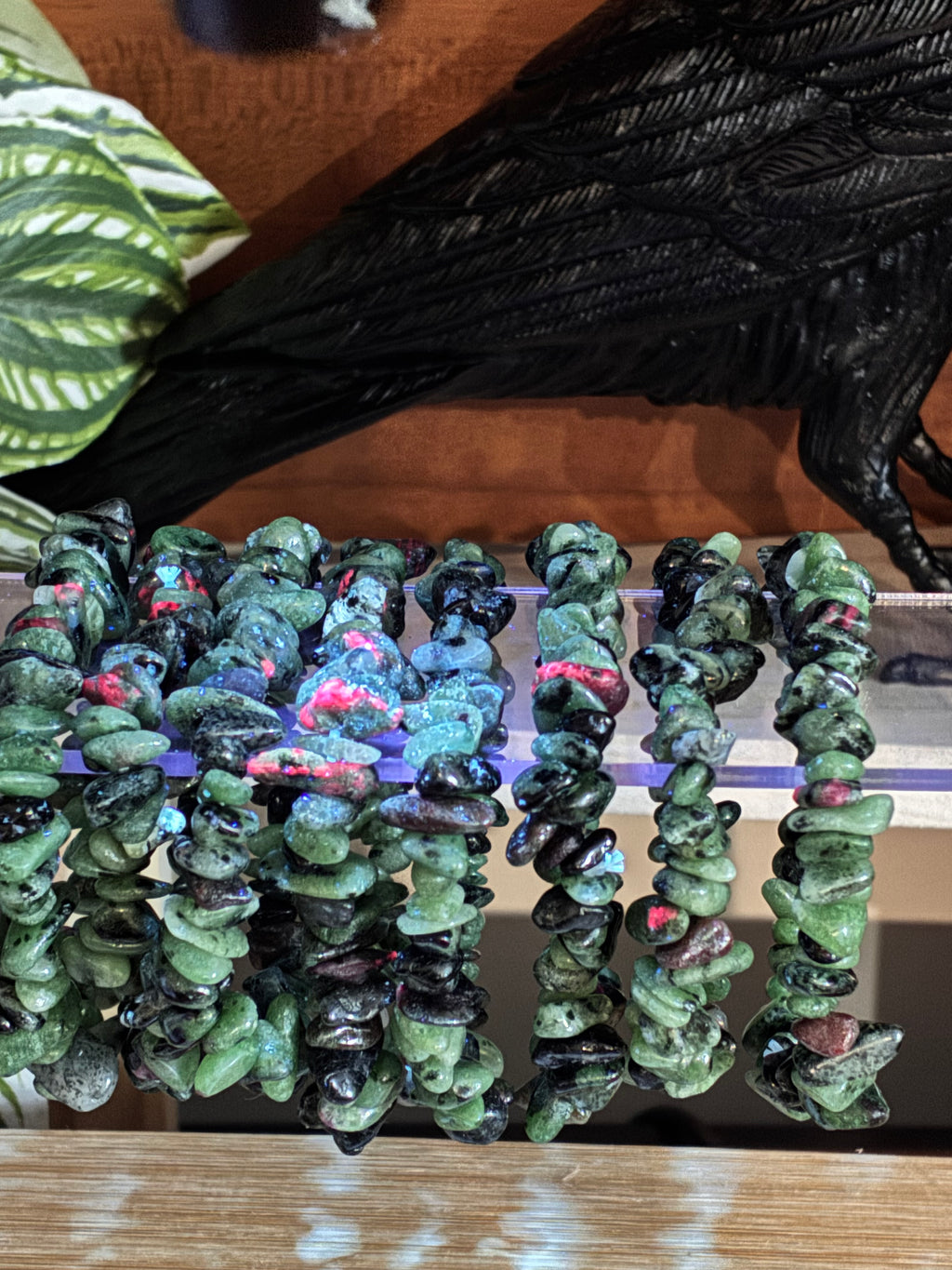 Ruby Zoisite Chip Bracelets