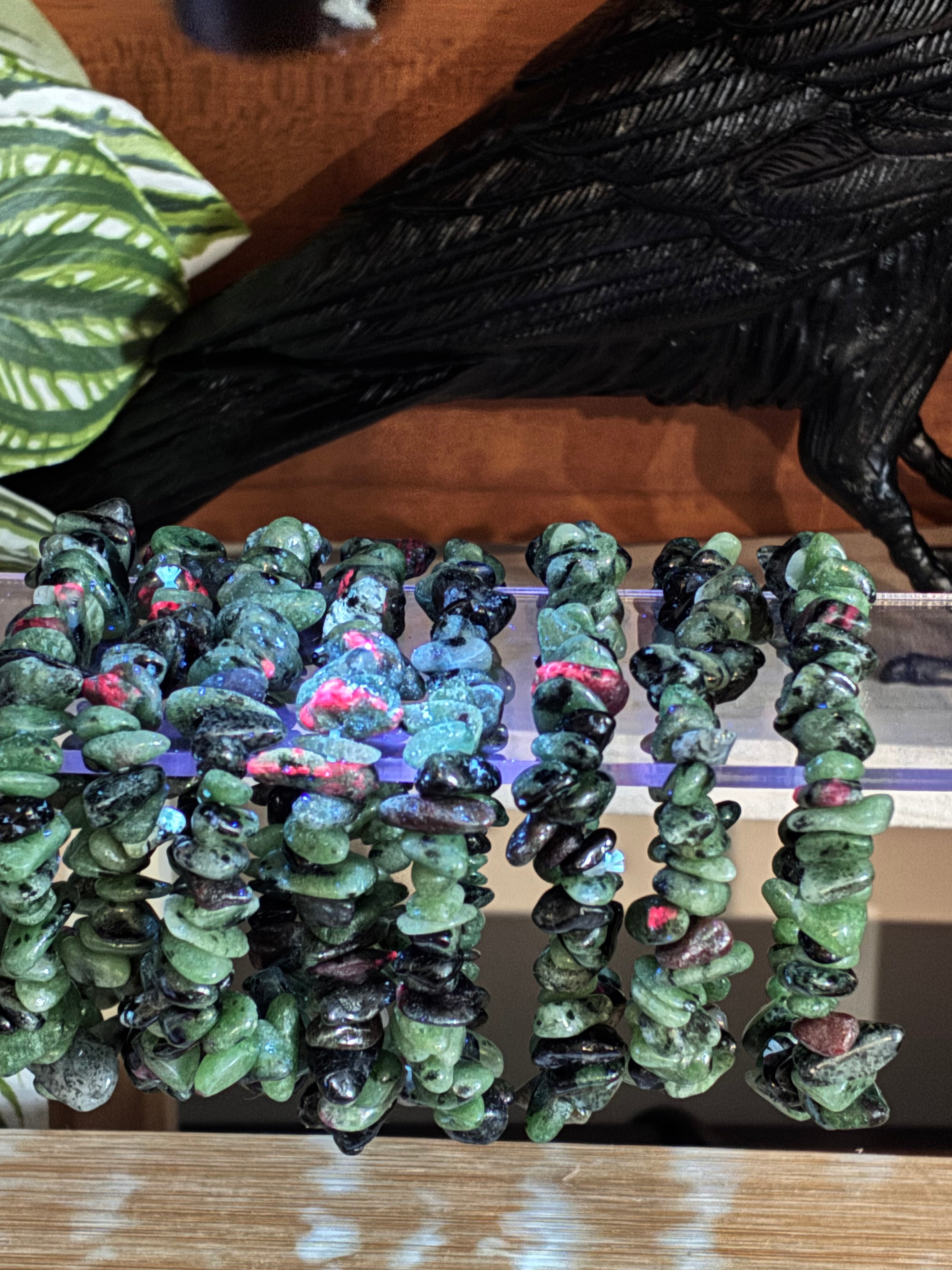 Ruby Zoisite Chip Bracelets