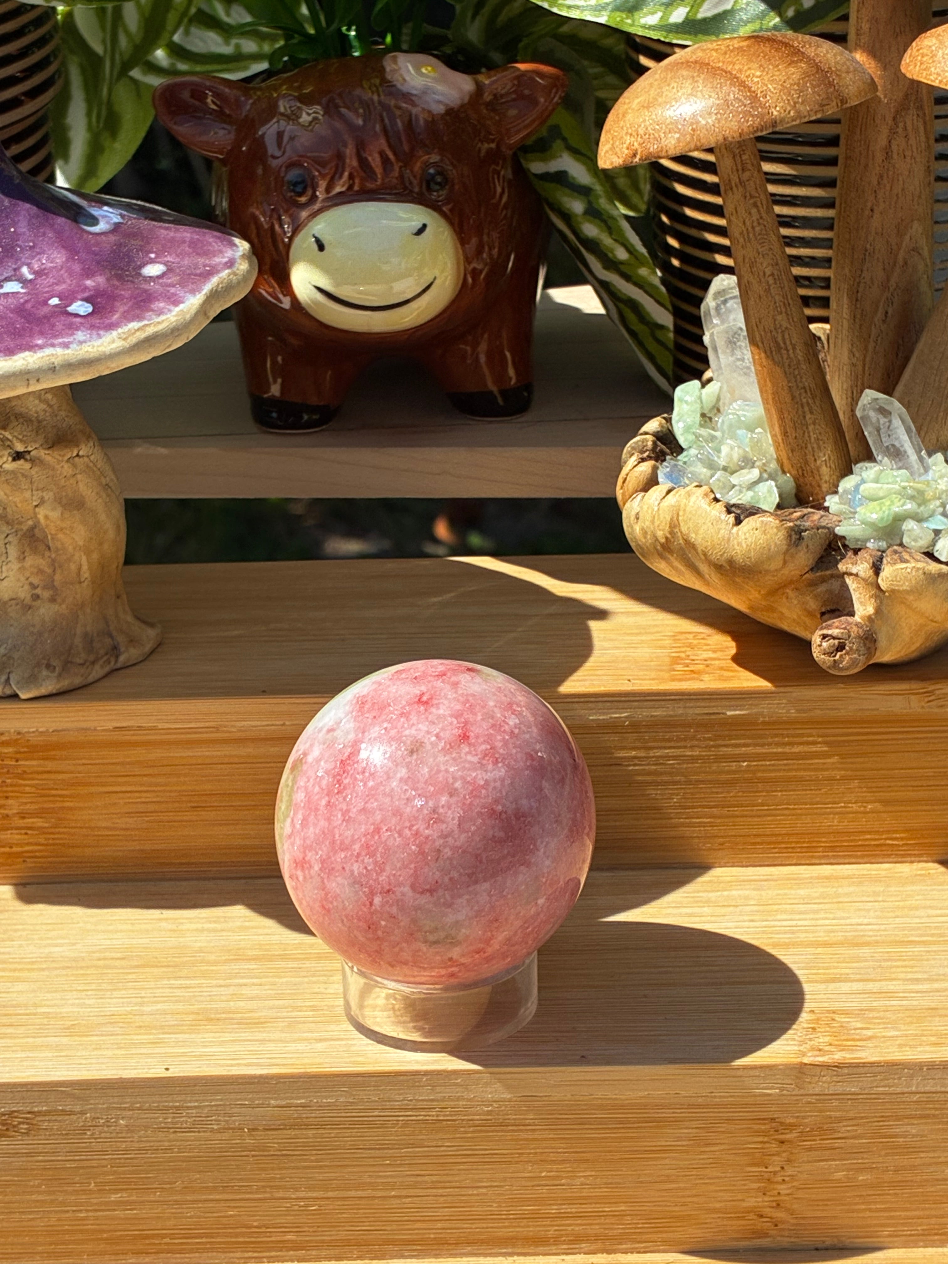 Thulite with Epidote Sphere