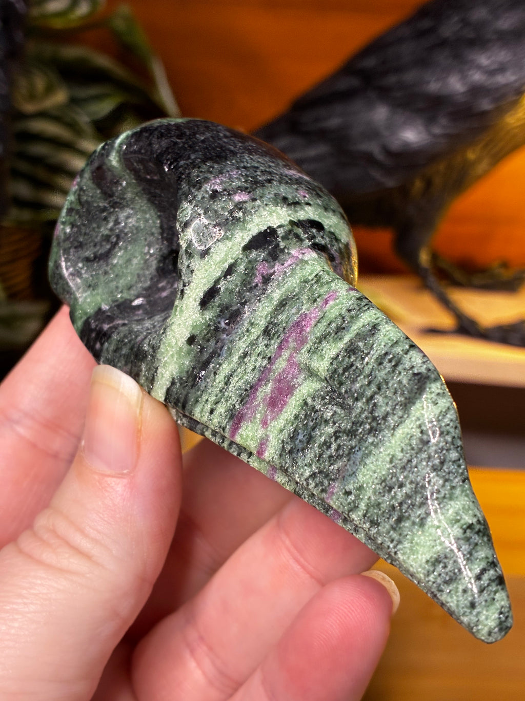 Ruby Zoisite Raven Skull