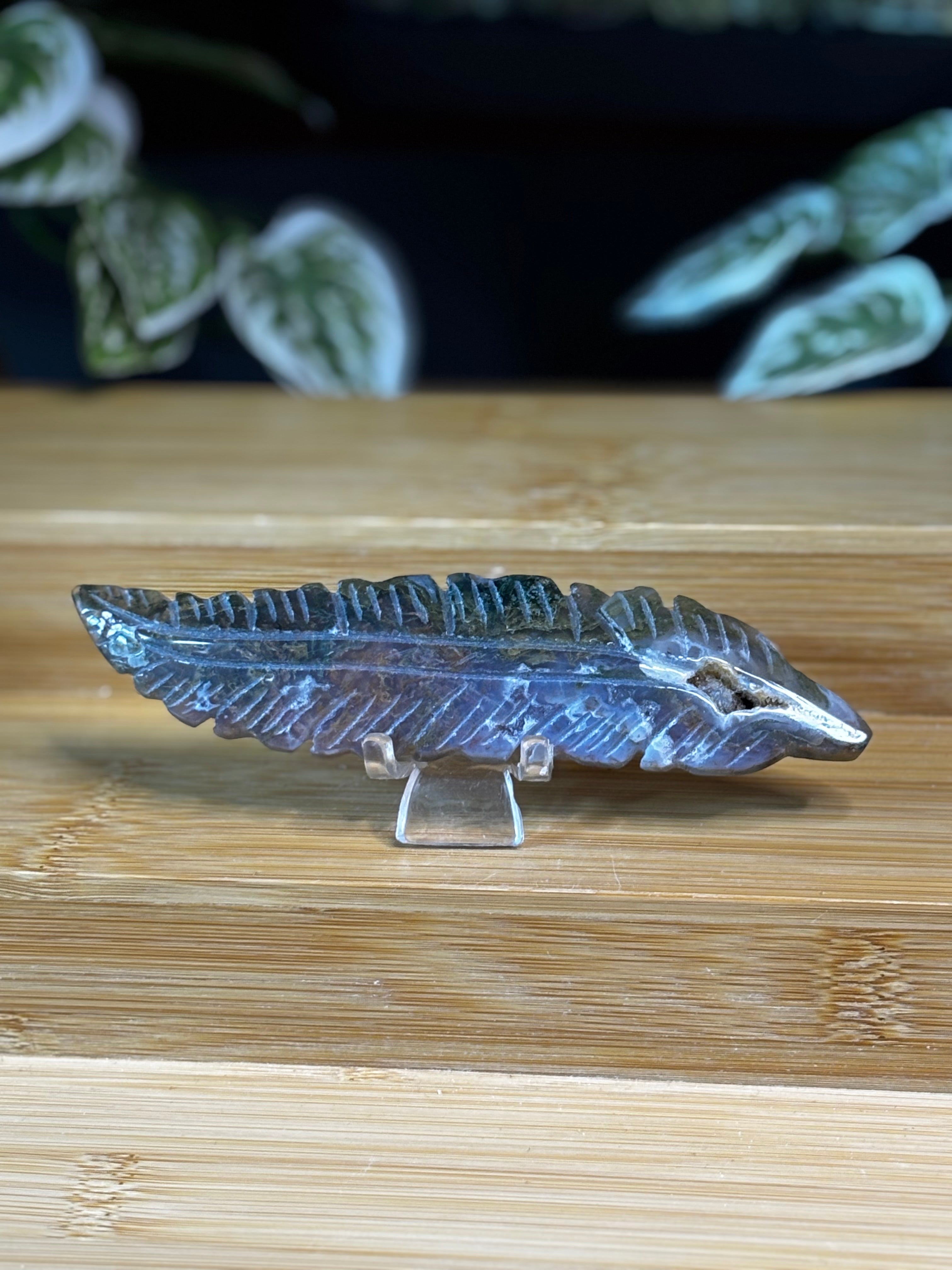 Moss Agate Feather