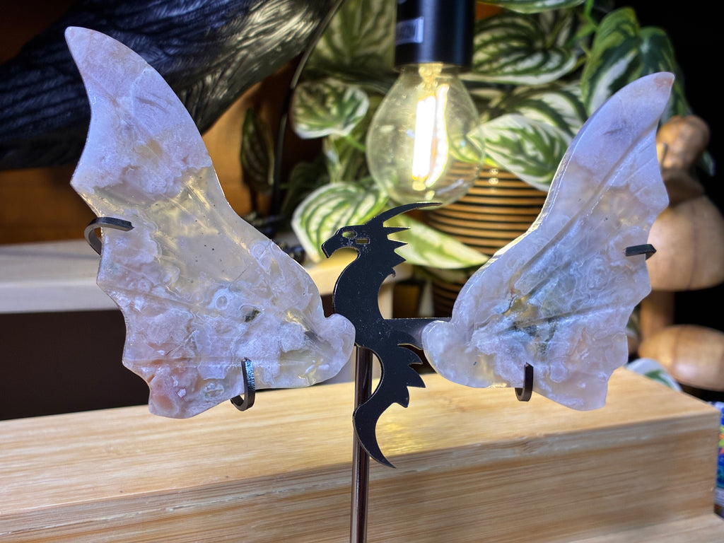 Flower Agate Pink Amethyst Dragon Wings