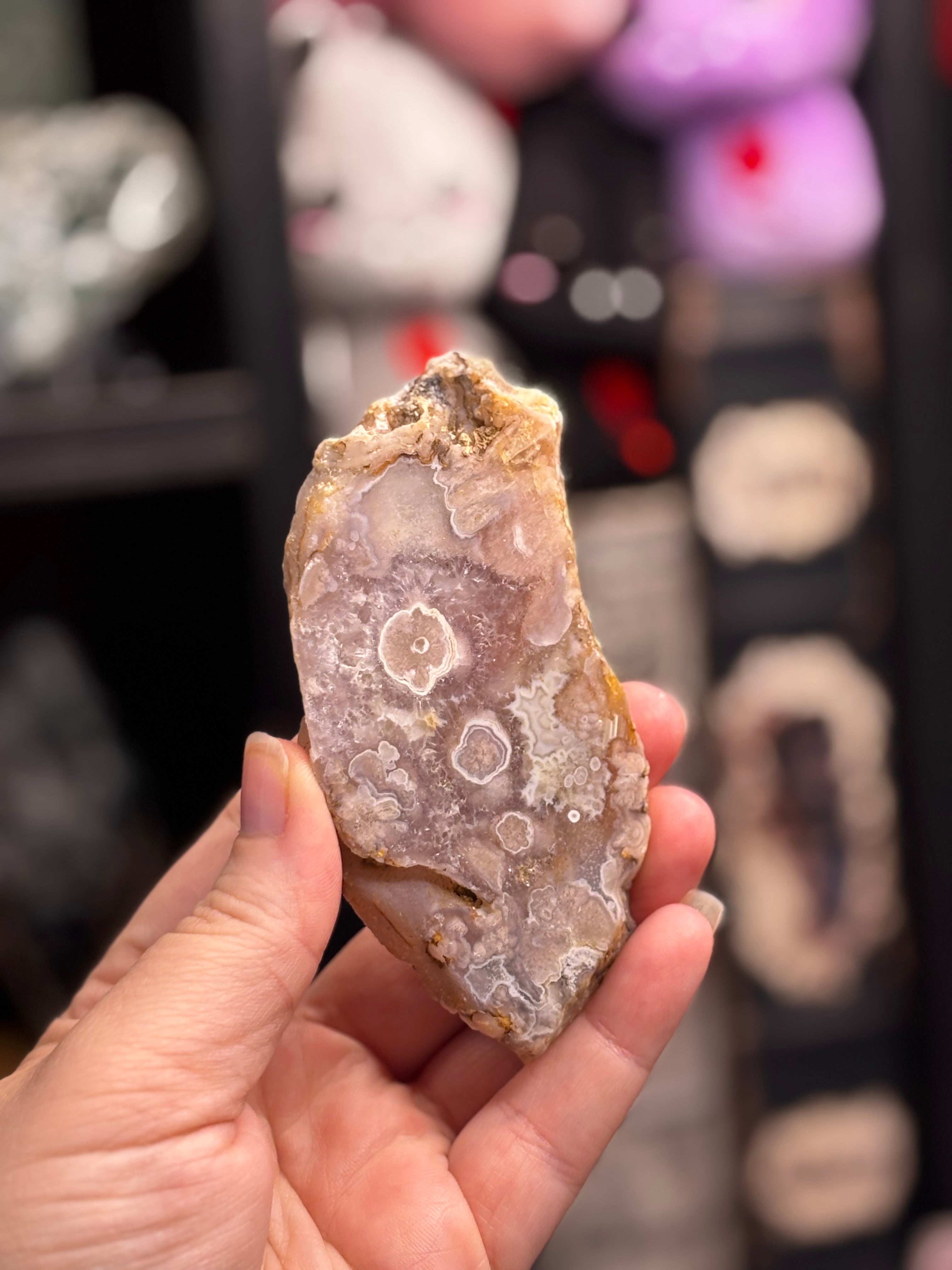 Pink Amethyst Flower Agate Slice 3