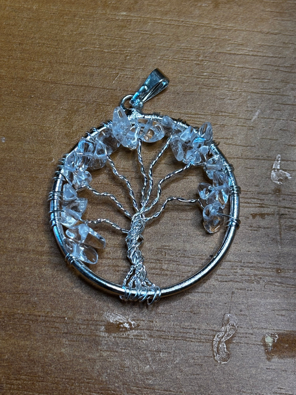 Clear Quartz Tree Of Life Pendant