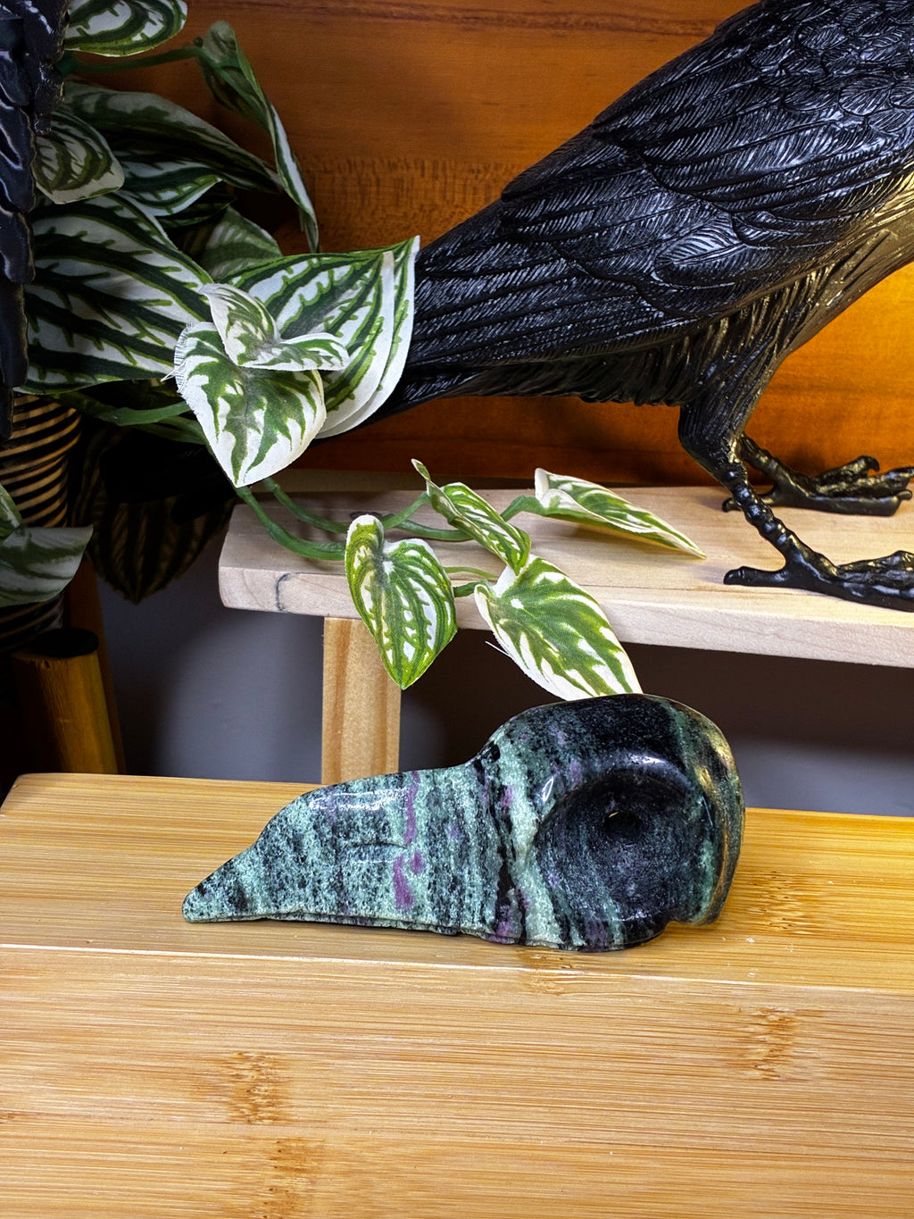 Ruby Zoisite Raven Skull