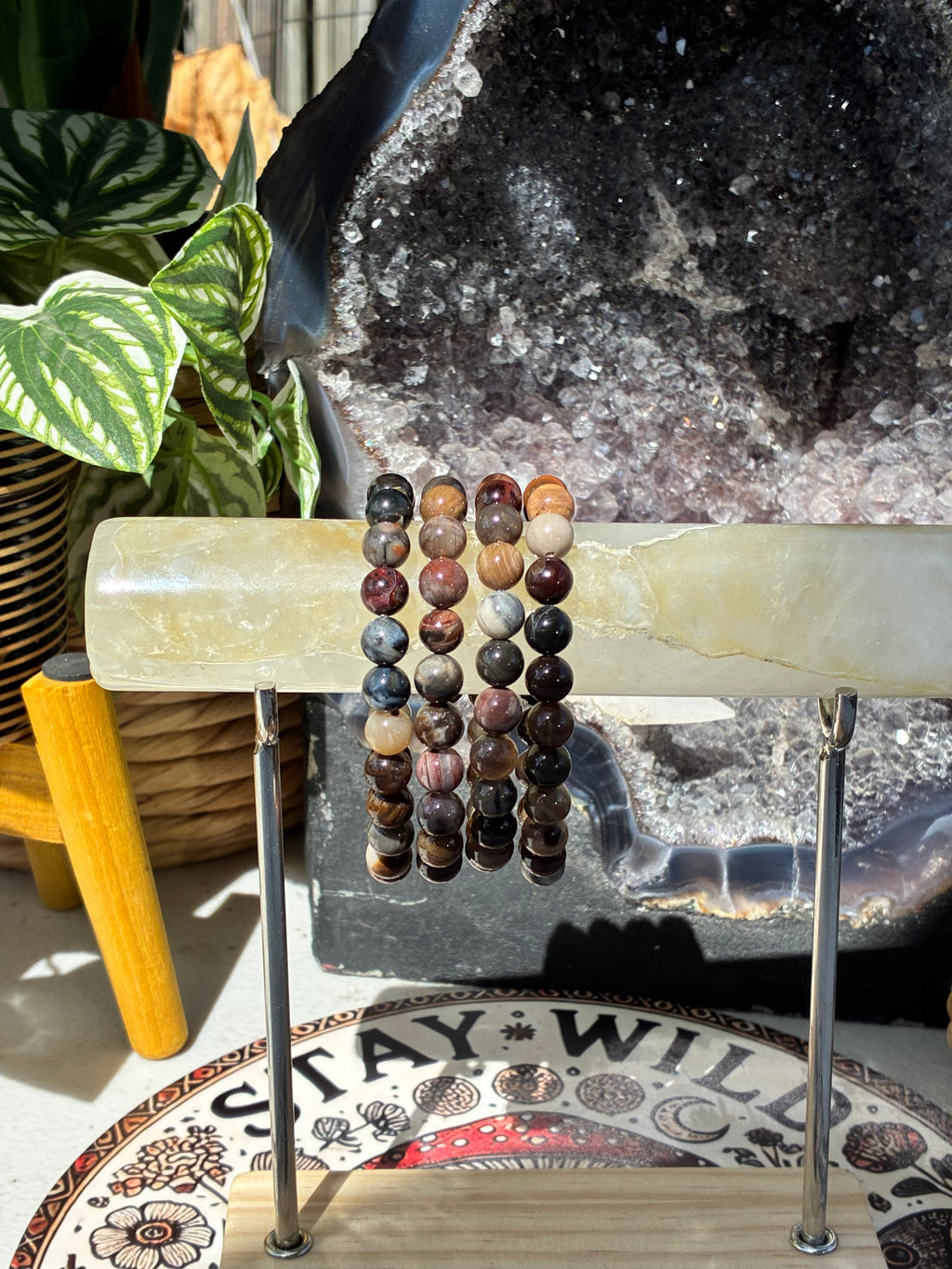 8mm Petrified Wood Bracelet