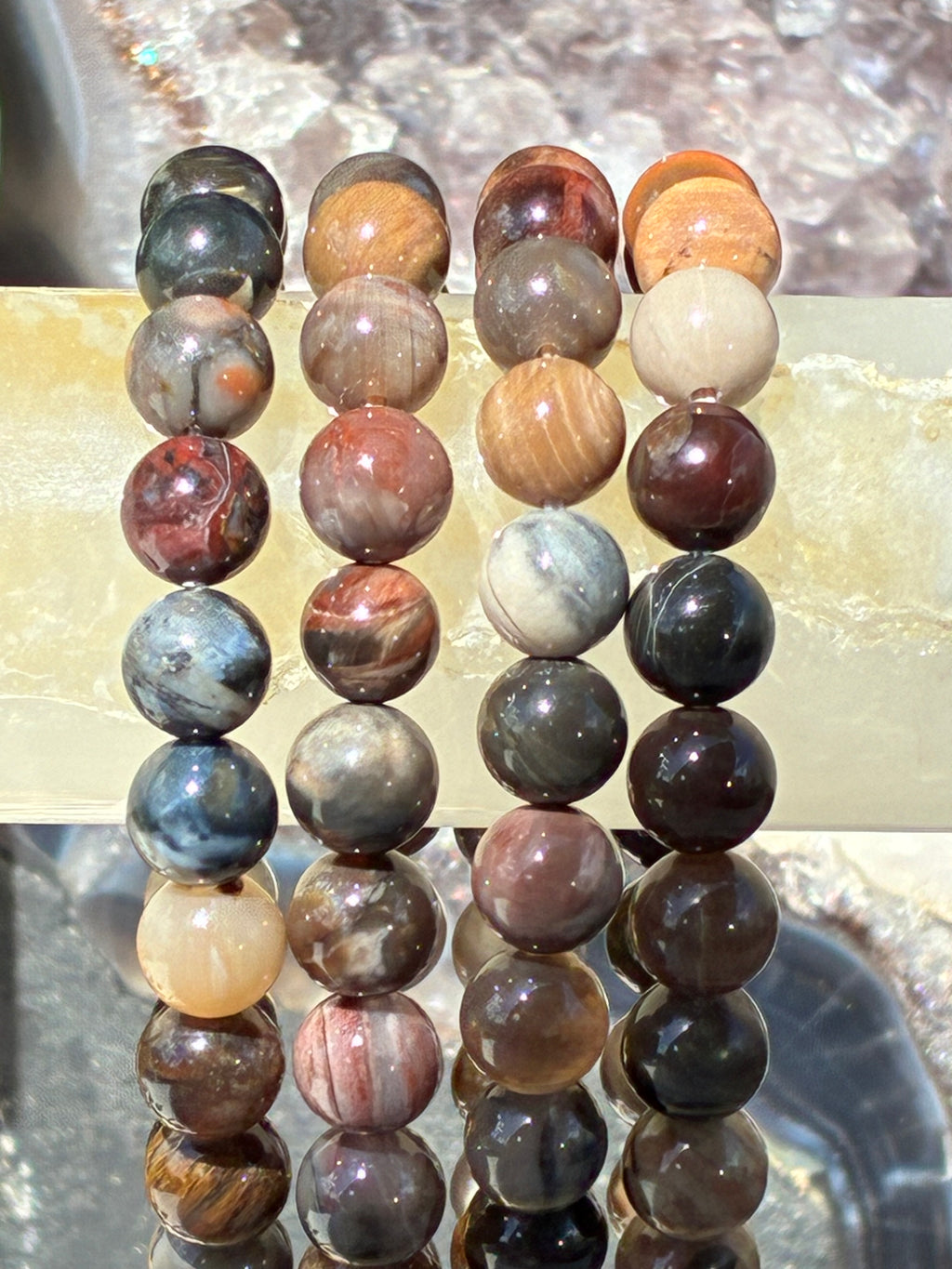 8mm Petrified Wood Bracelet