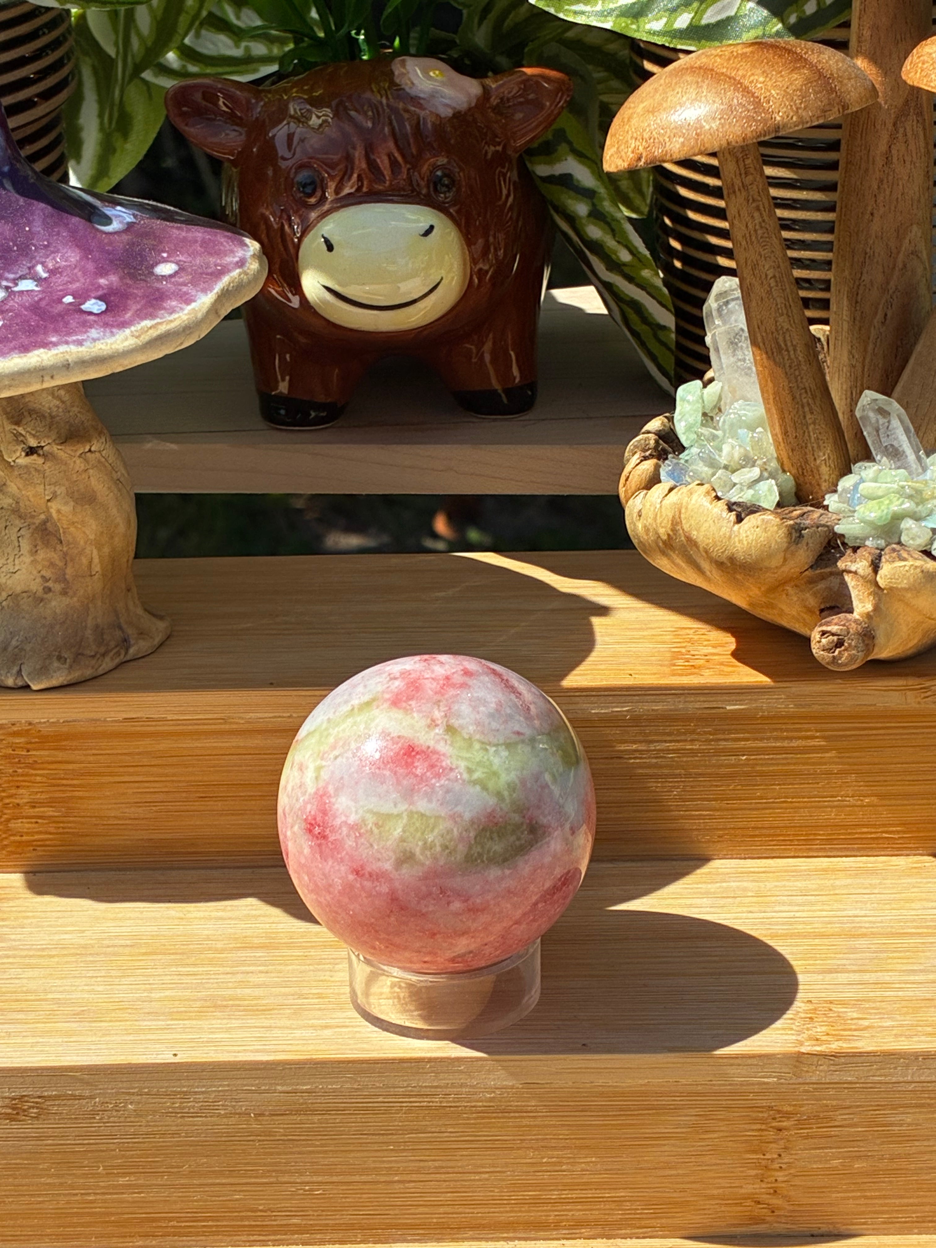 Thulite with Epidote Sphere
