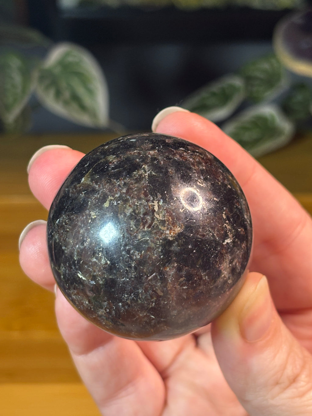 Arfvedsonite & Garnet Sphere