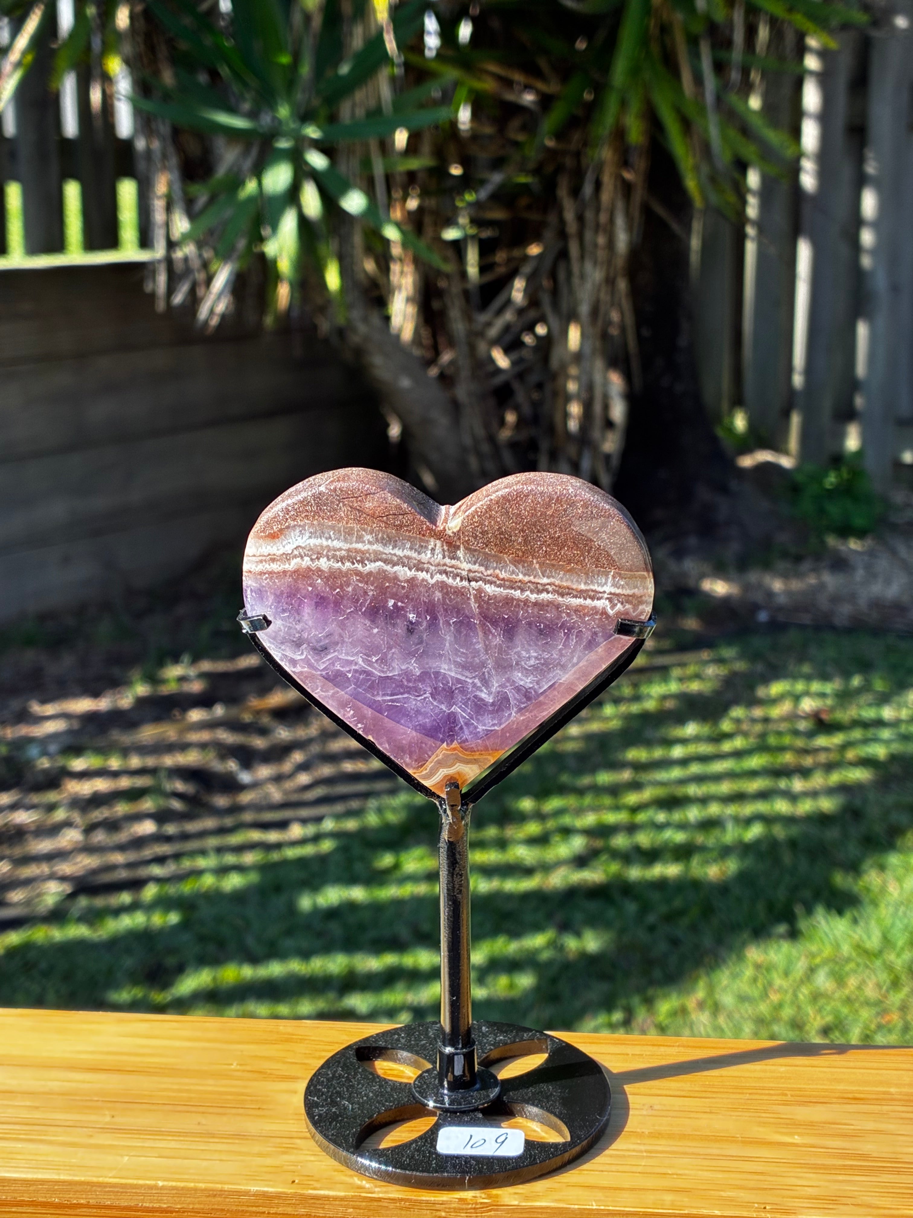 Amethyst & Mexican Lace Agate Heart
