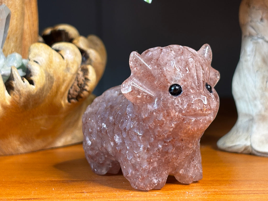 Strawberry Quartz Highland Cow