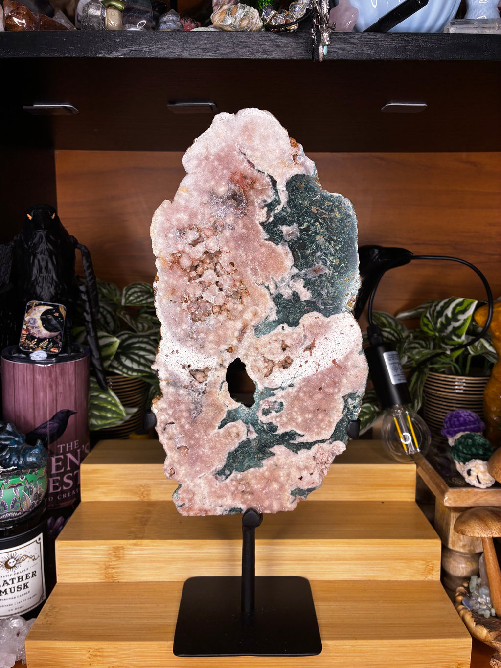 Pink Amethyst Slab on Stand