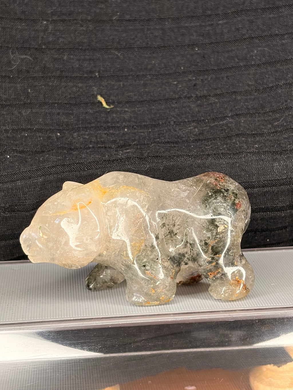 Garden Quartz Bear Carving