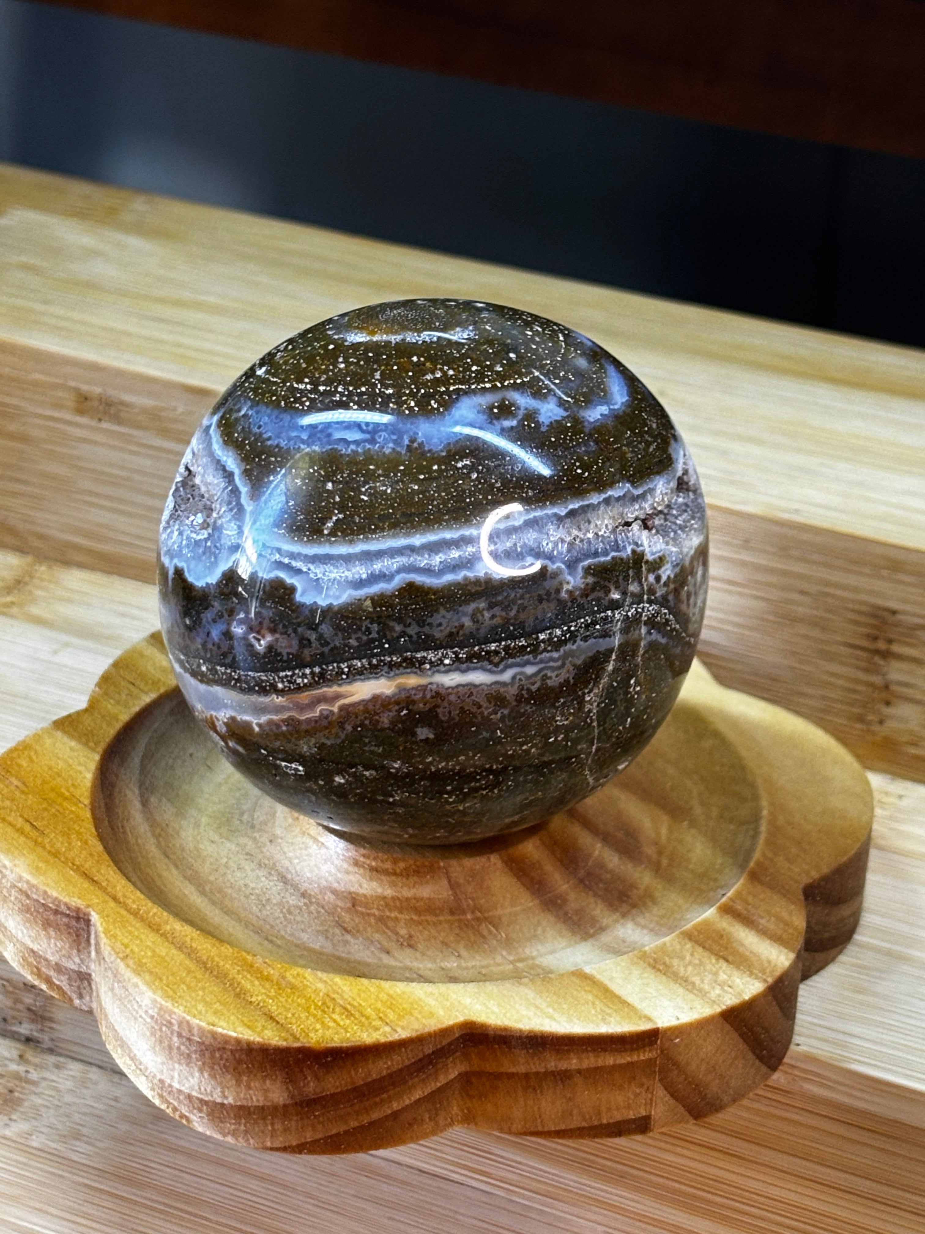 Druzy Ocean Jasper Sphere