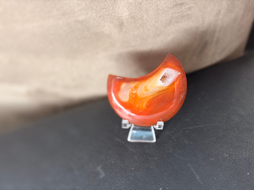 Druzy Carnelian Moon