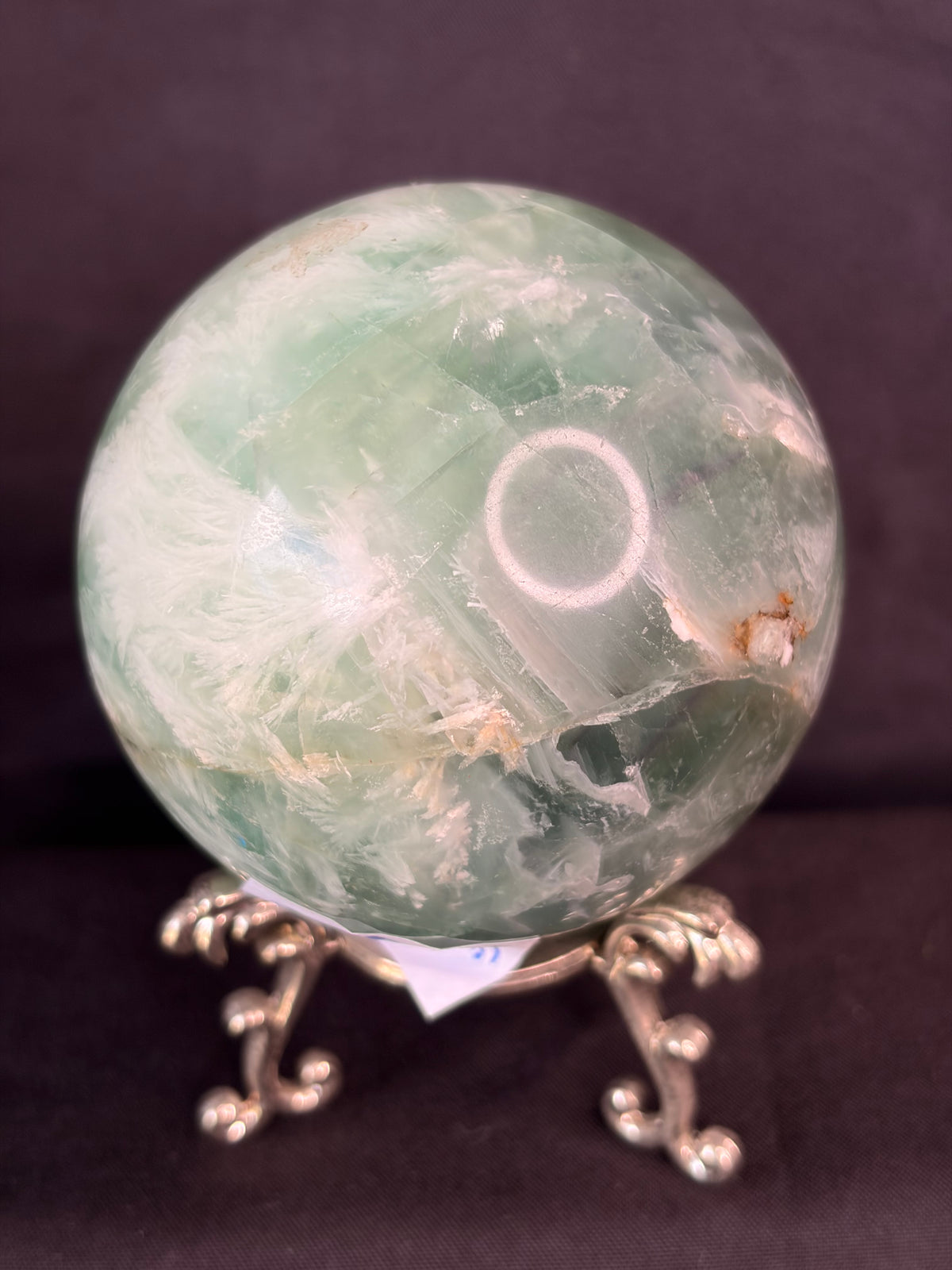 Feather Fluorite Sphere w/Stand