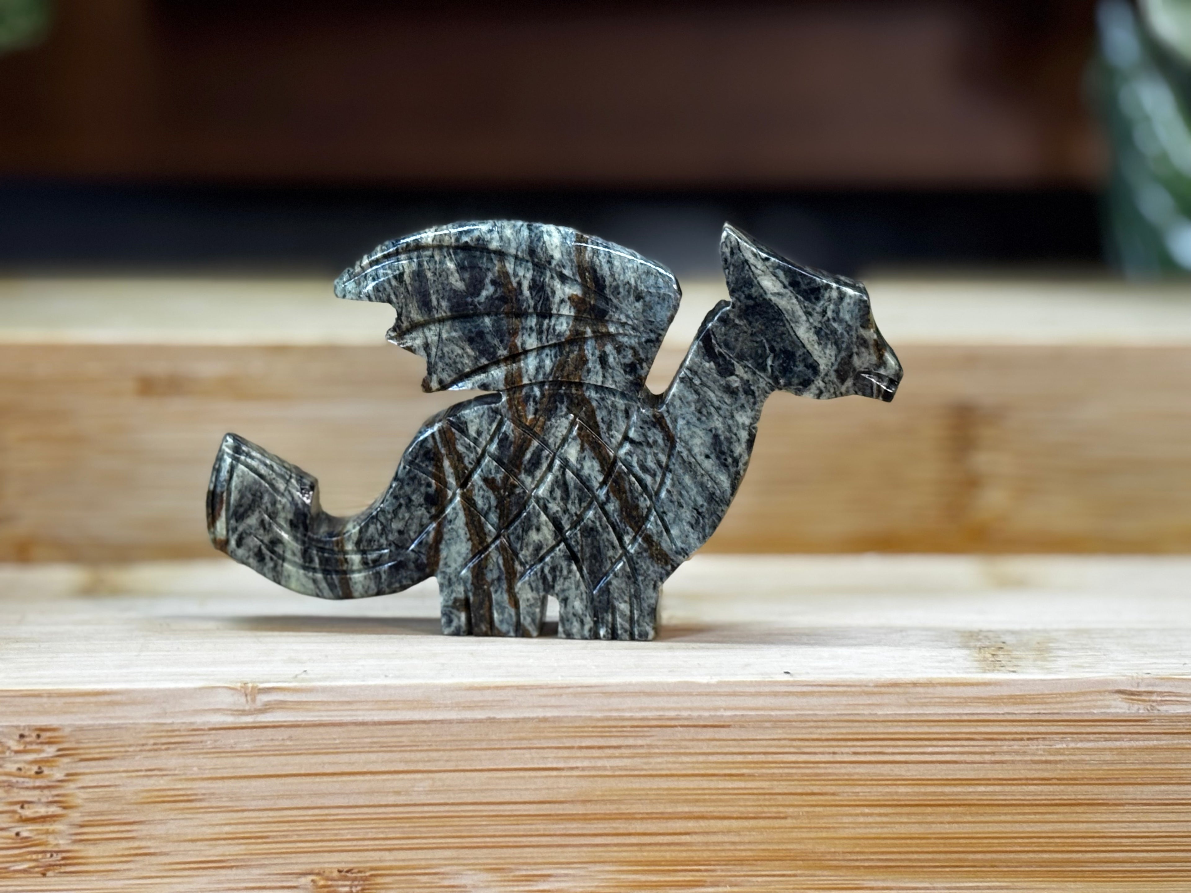 Serpentine Dragon Carving