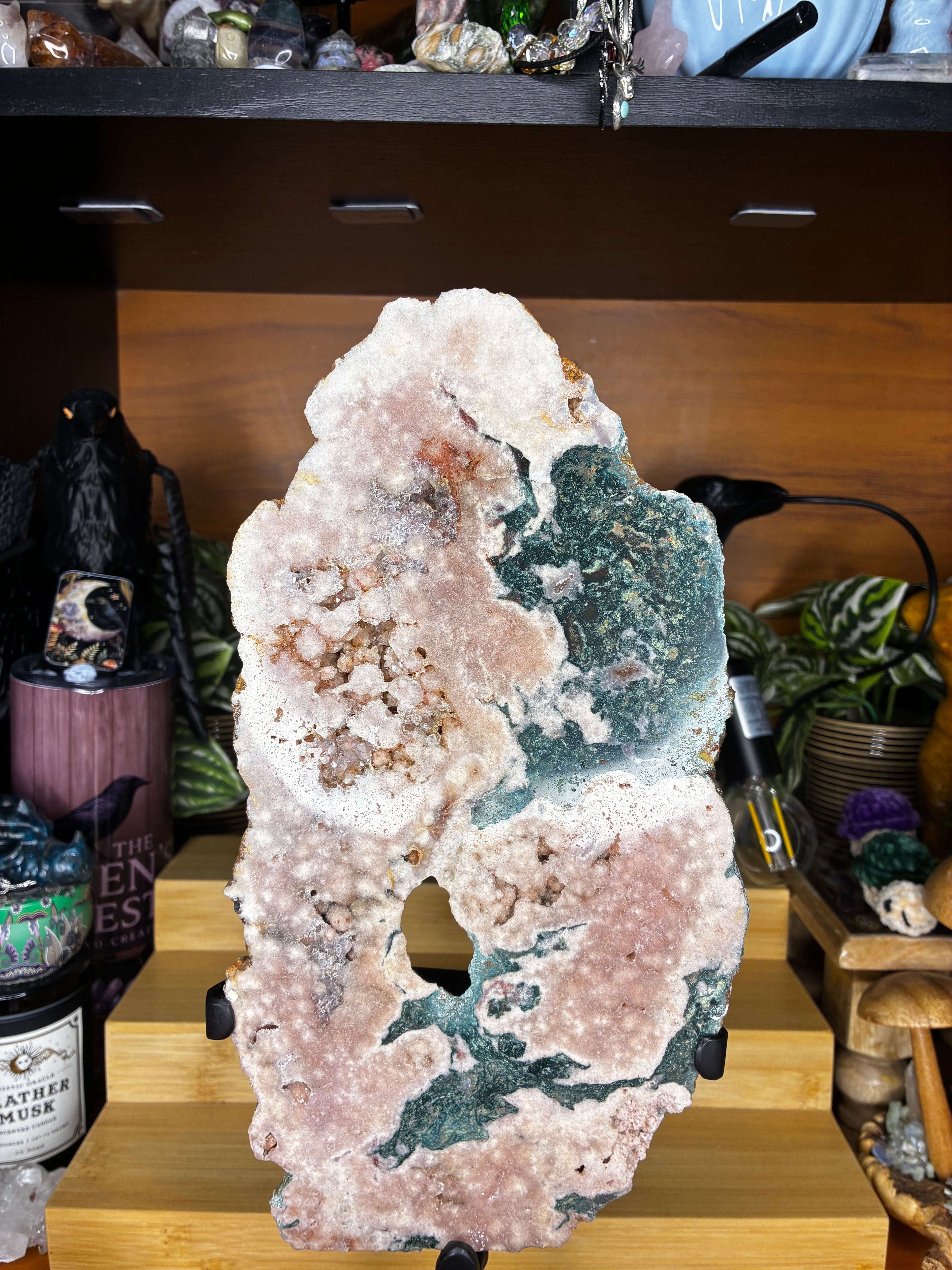Pink Amethyst Slab on Stand