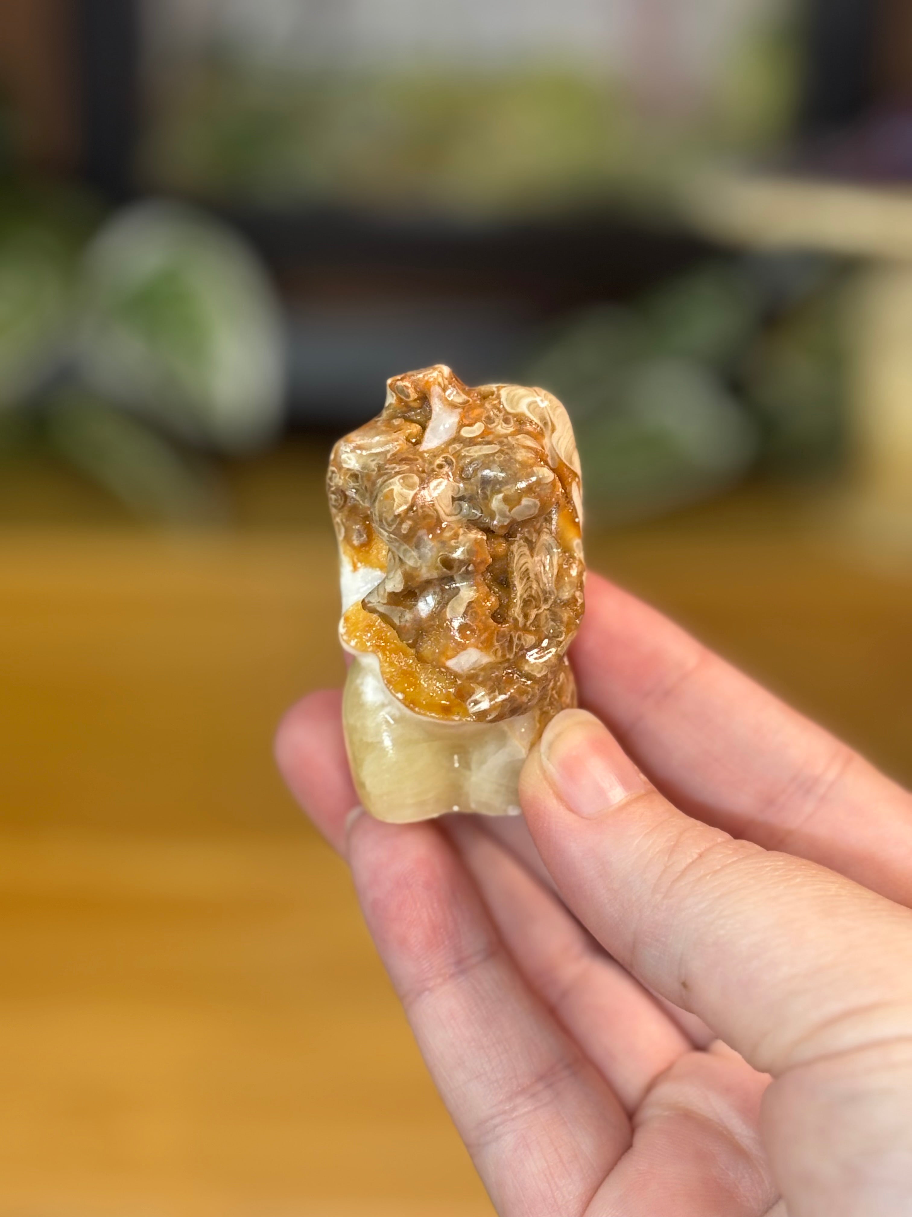 Amber Calcite Fertility Goddess Body