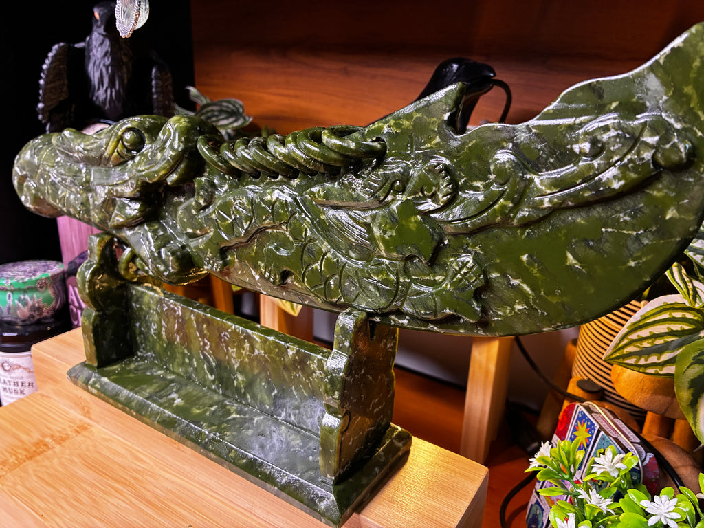 Green Jade Sword on Stand 2