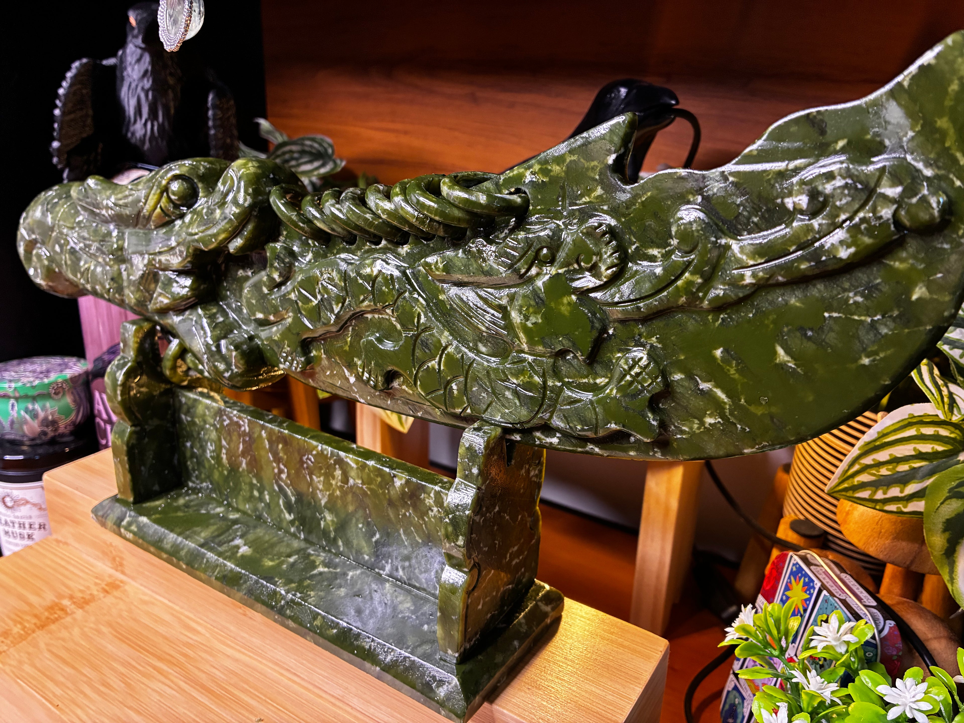 Green Jade Sword on Stand 2