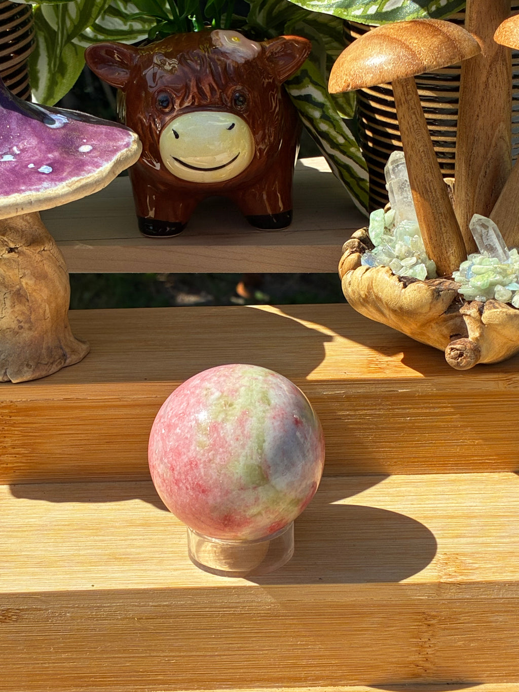 Thulite with Epidote Sphere