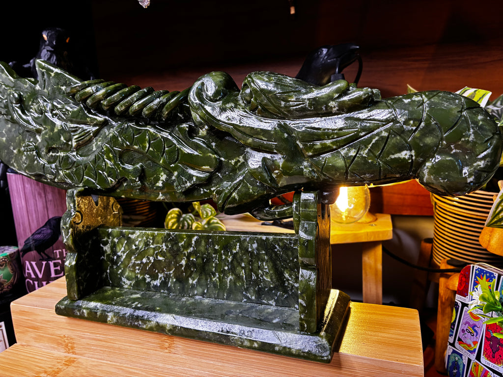 Green Jade Sword on Stand 2