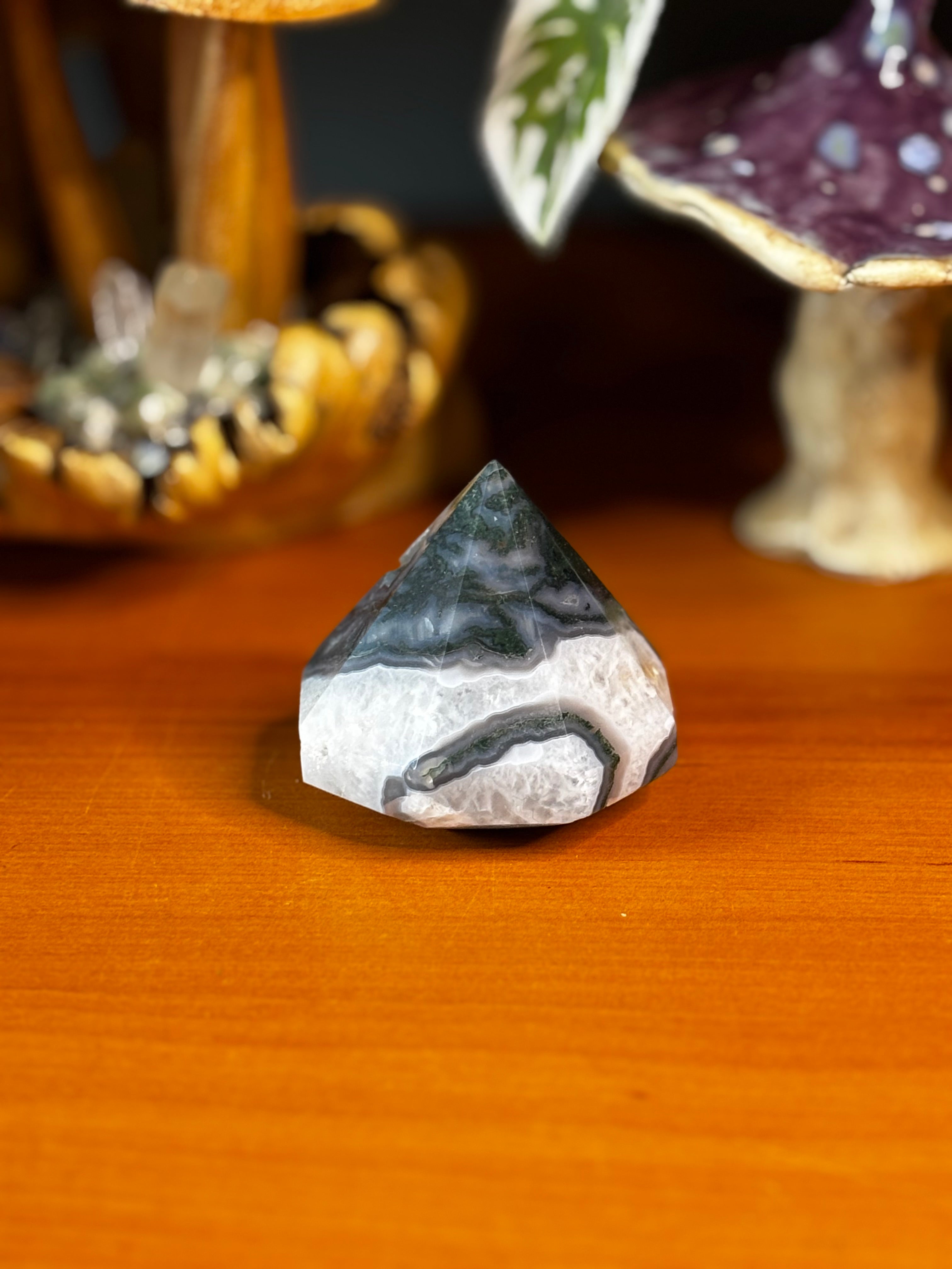 Druzy Moss Agate Diamond