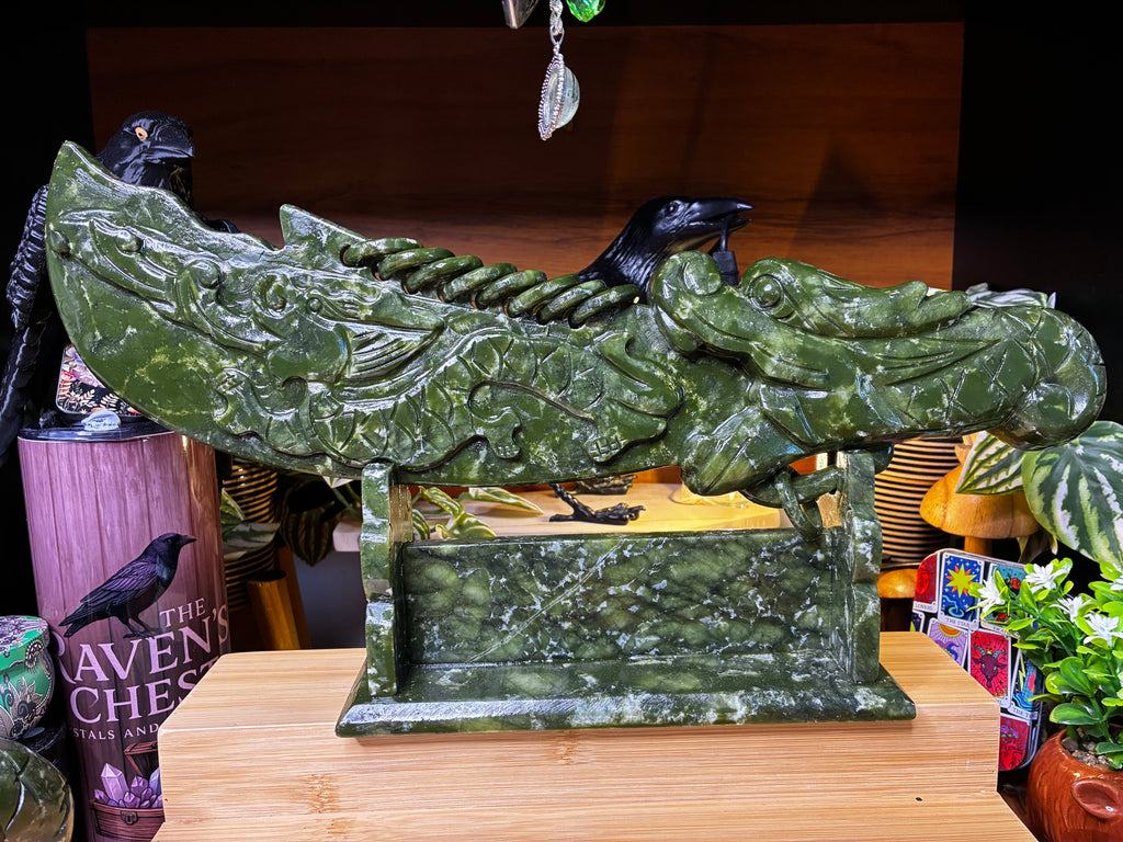 Green Jade Sword on Stand 1