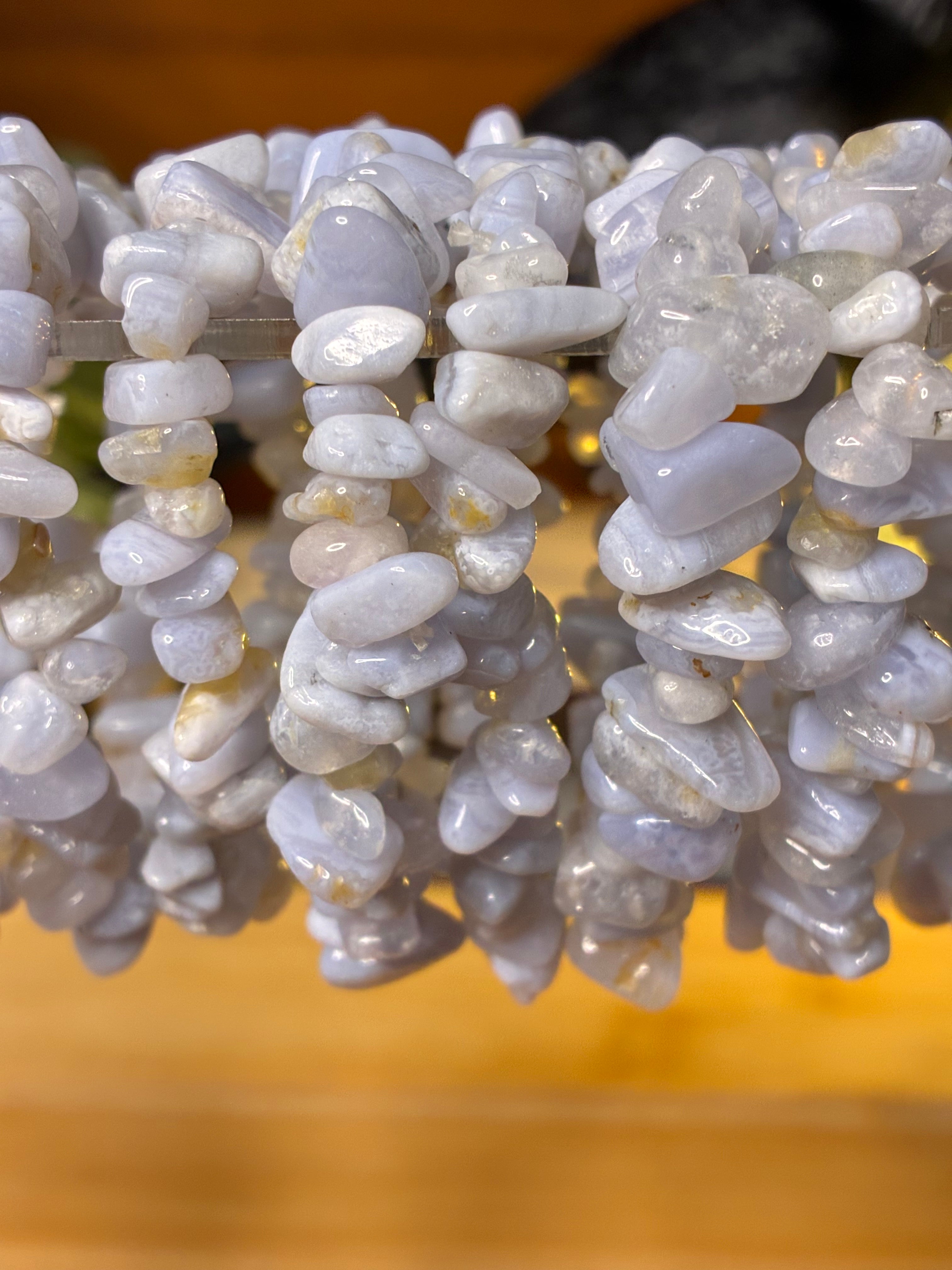 Blue Lace Agate Chip Bracelets