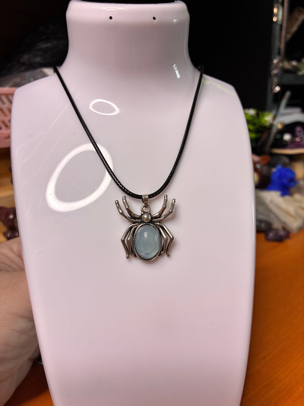 Aquamarine Spider Pendant