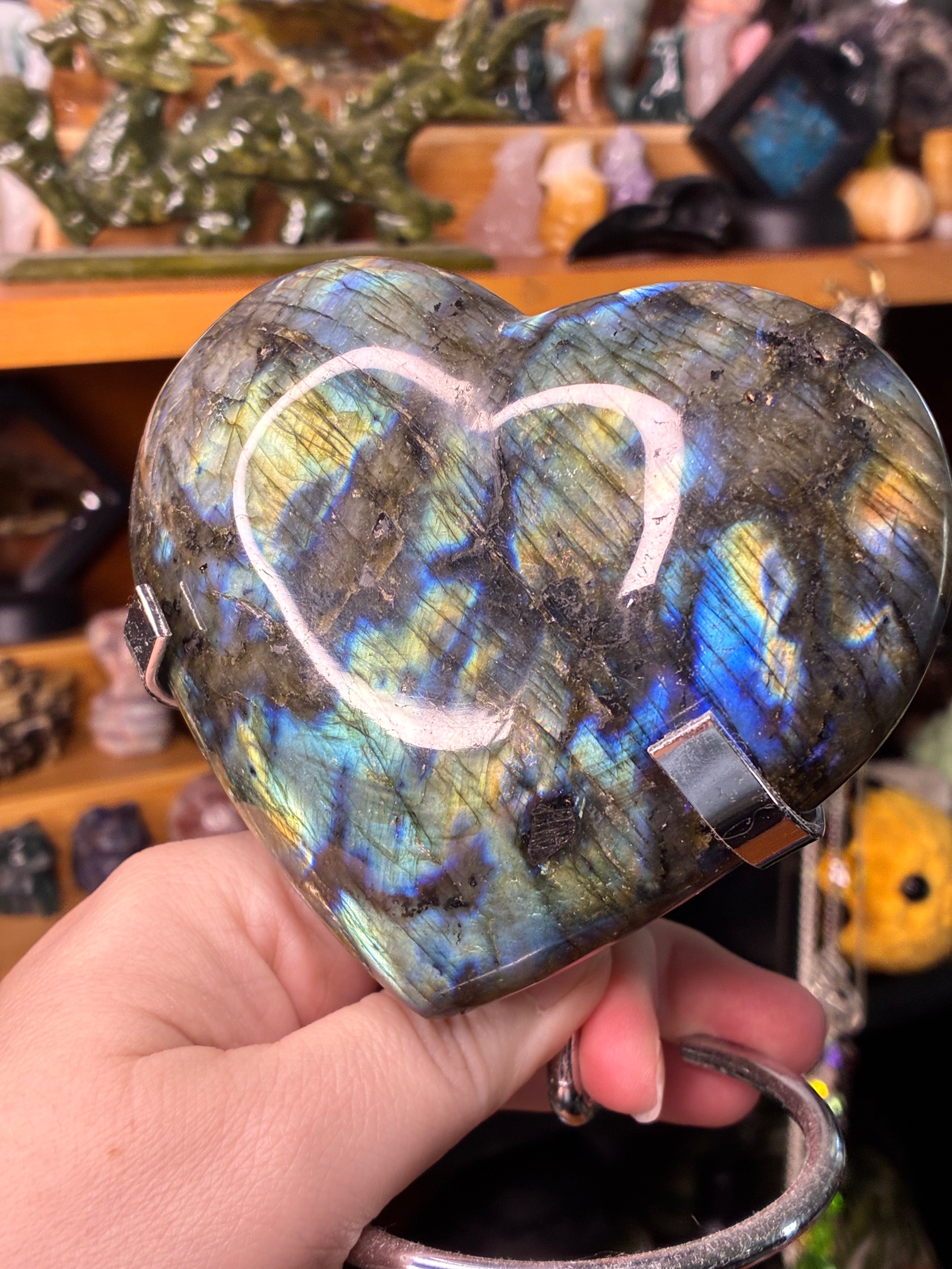 Labradorite Heart