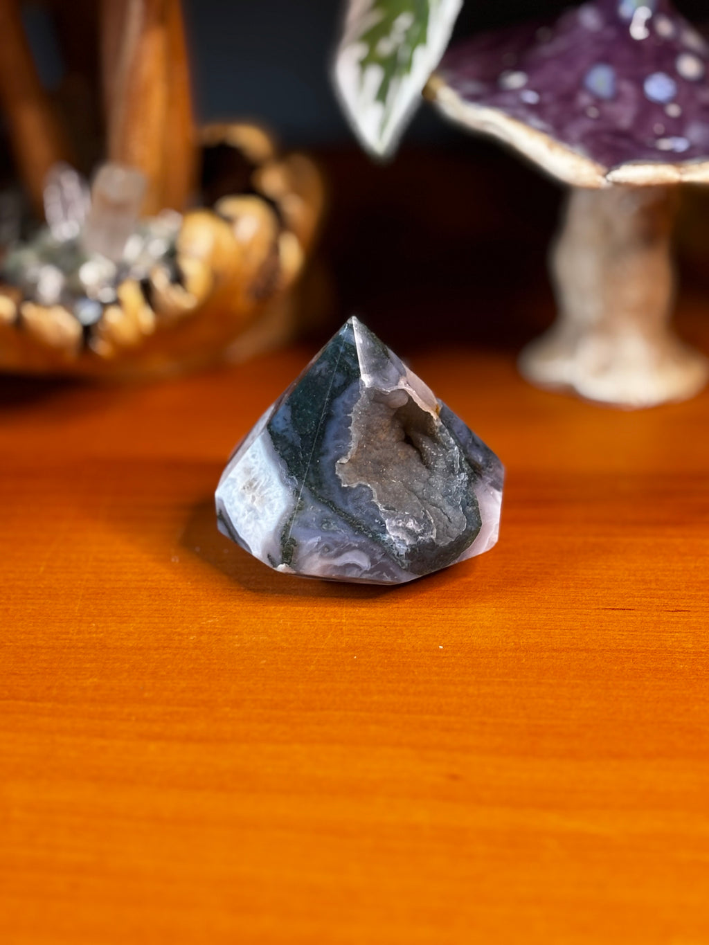 Druzy Moss Agate Diamond