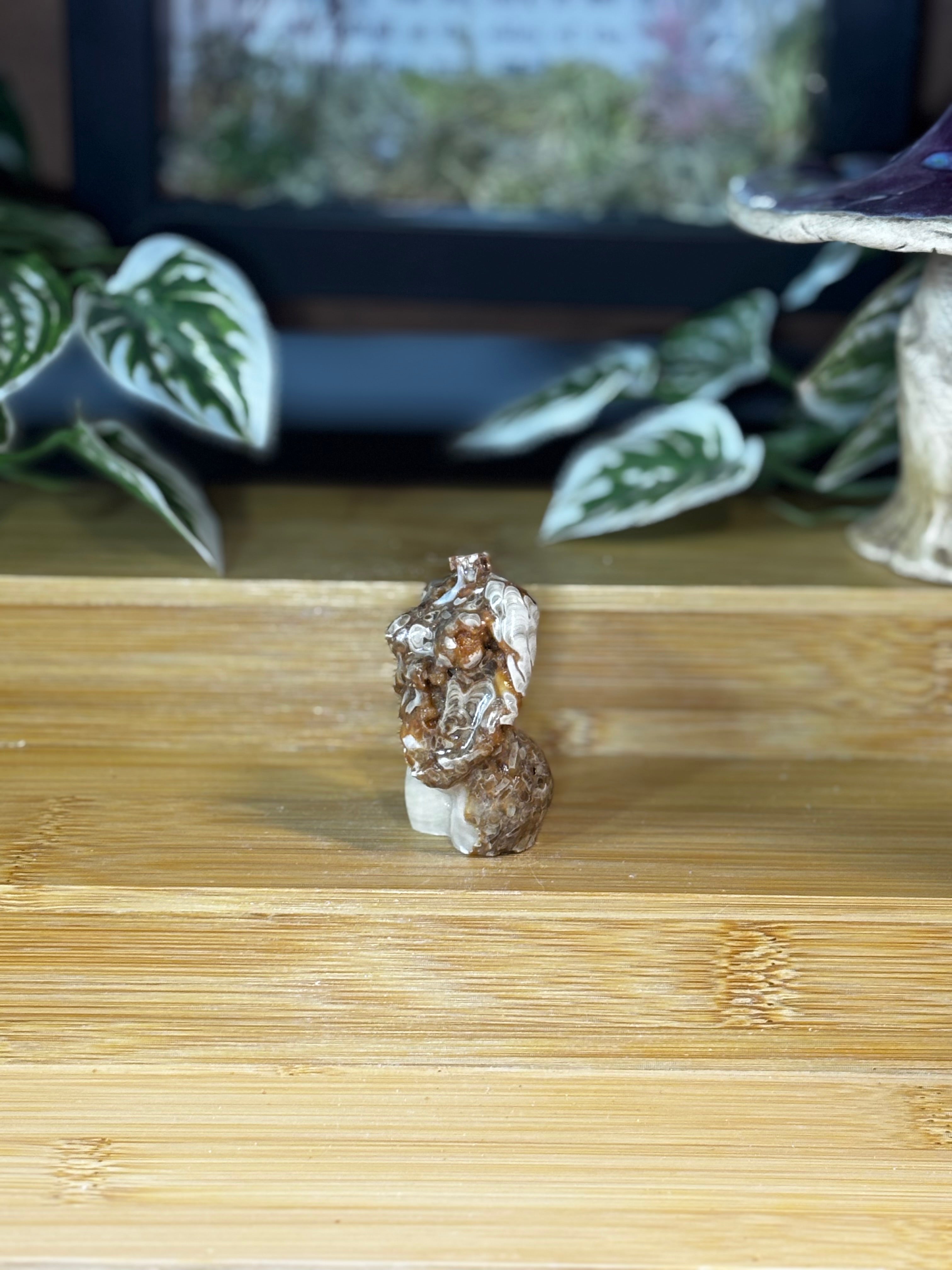 Amber Calcite Fertility Goddess Body