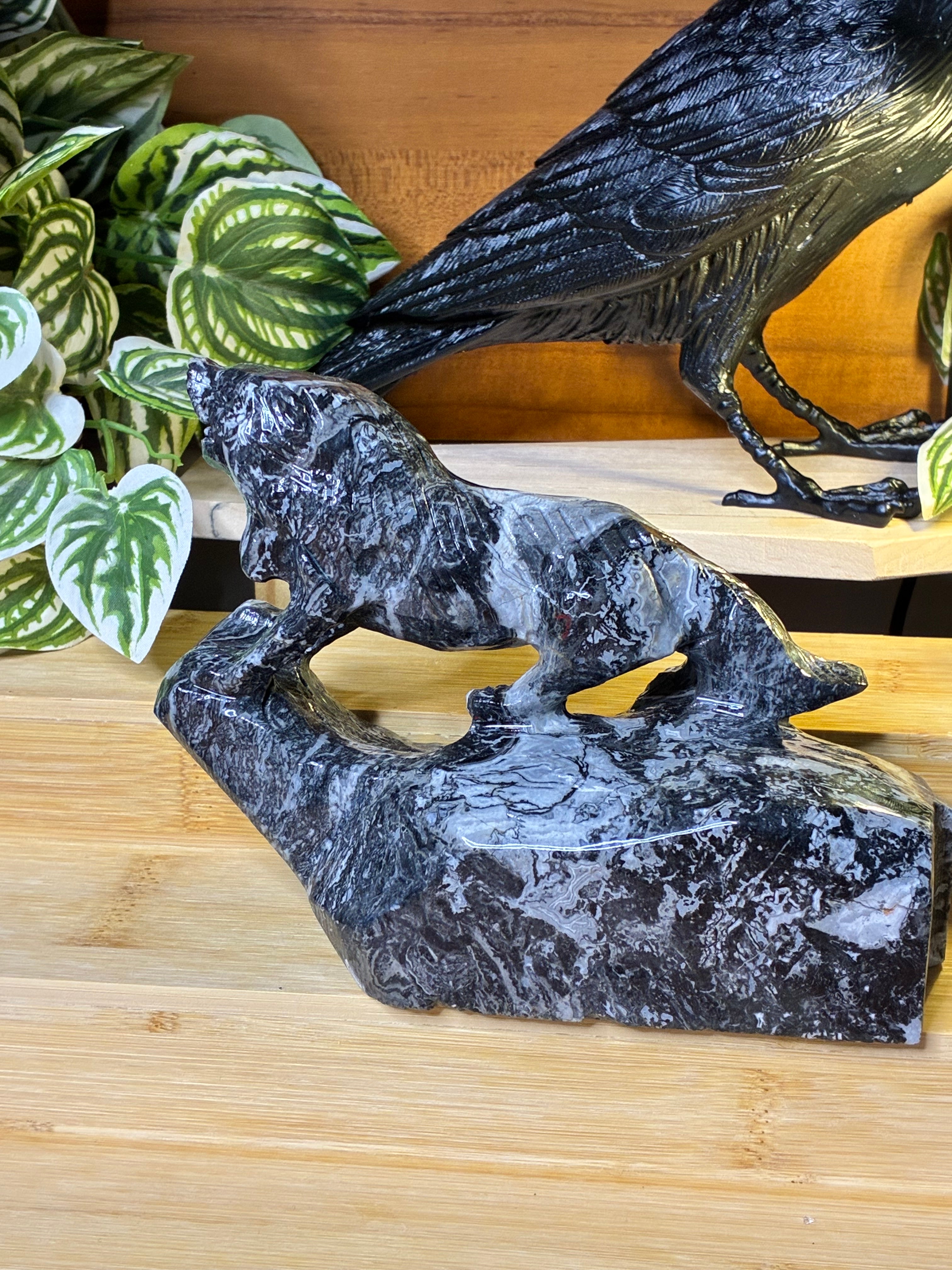 Picasso Jasper Wolf Carving