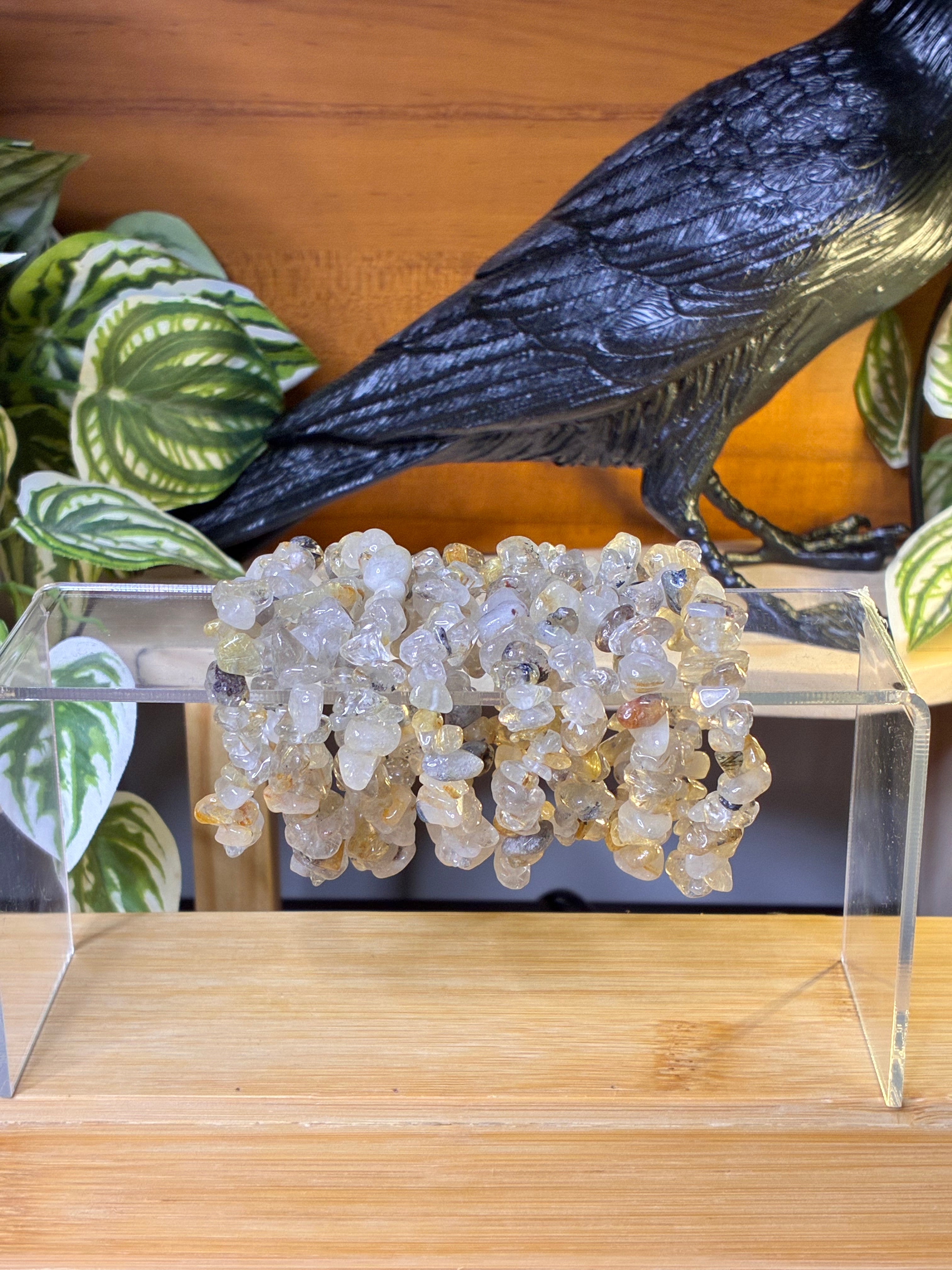 Gold Rutile Chip Bracelets