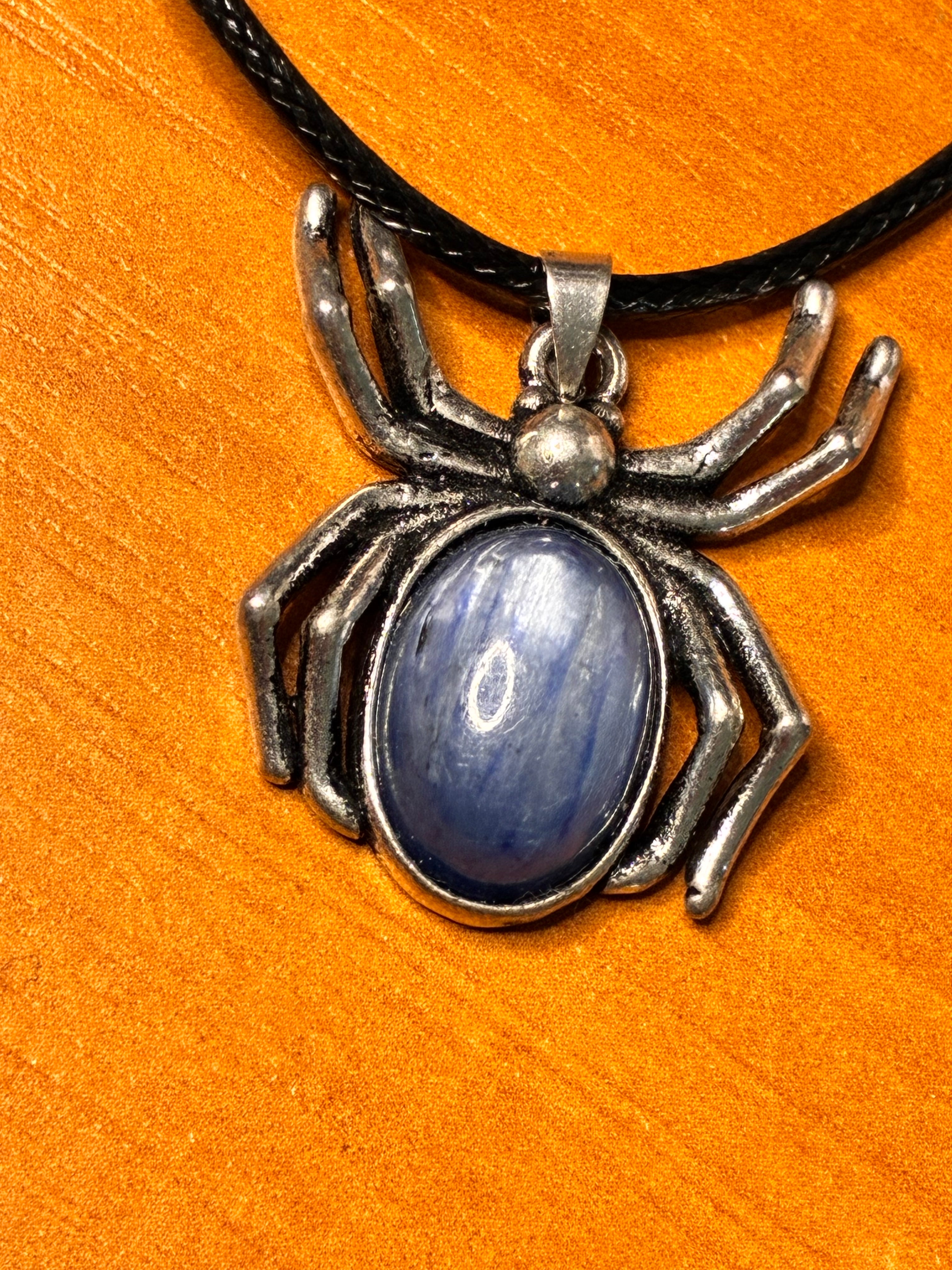 Kyanite Spider Pendant