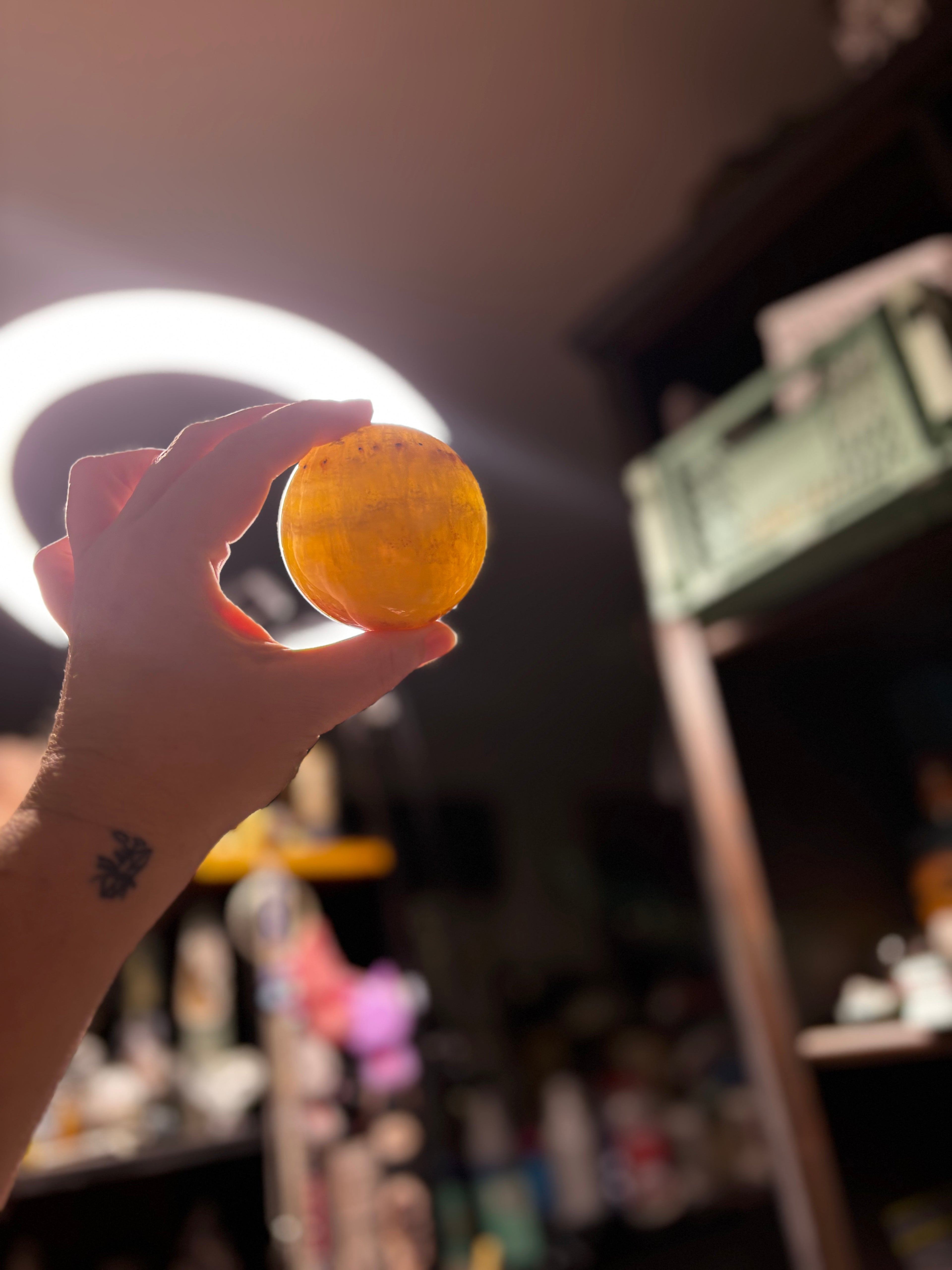 Yellow Fluorite Sphere
