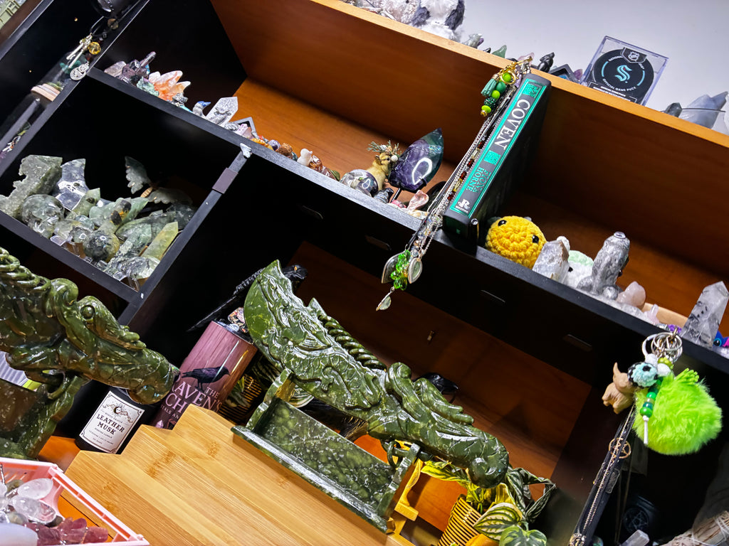 Green Jade Sword on Stand 1