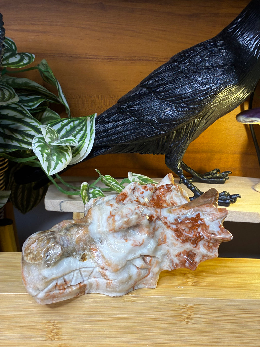 Amber Calcite Dragon Head 2