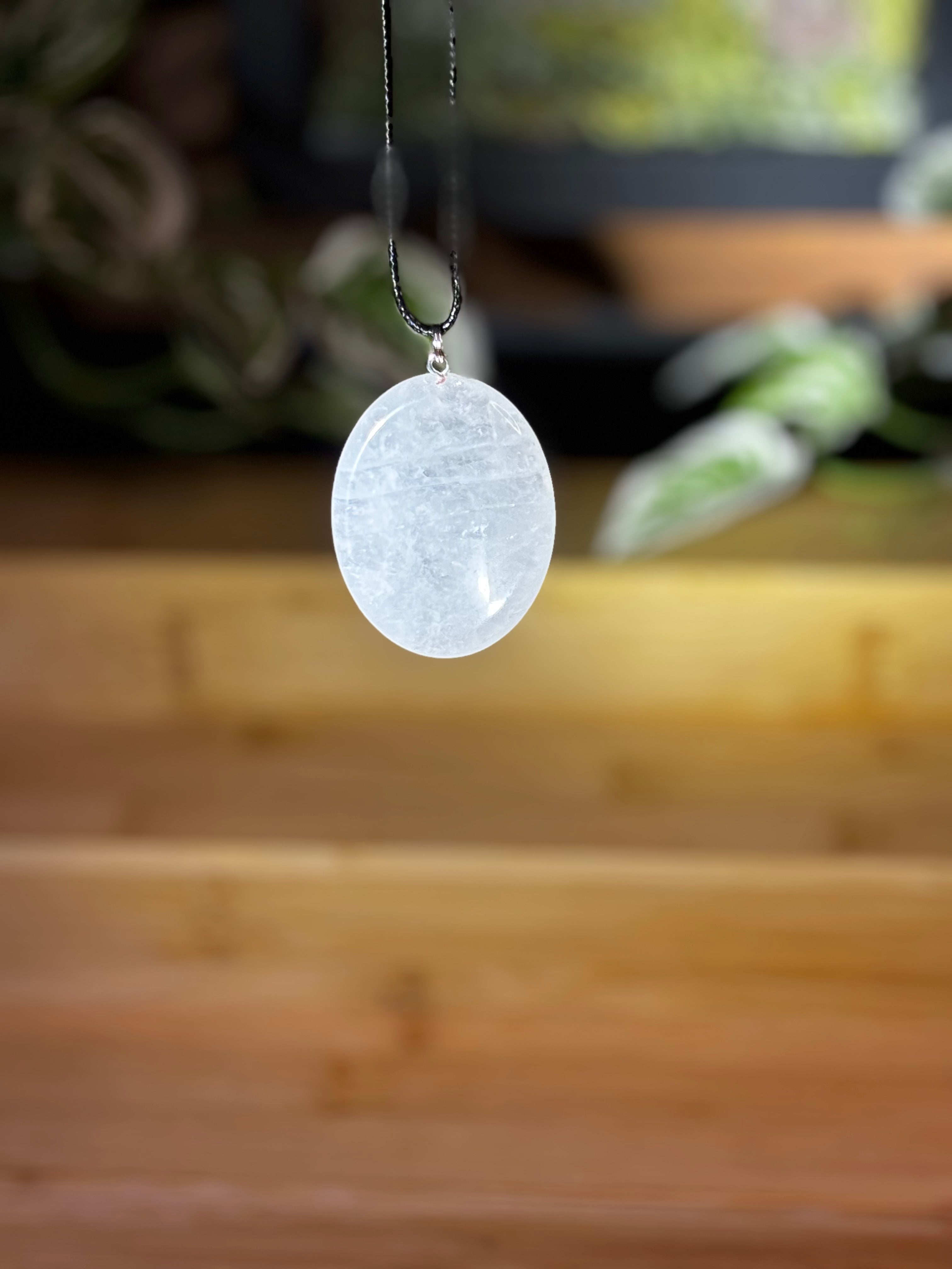 Quartz Worry Stone Pendant