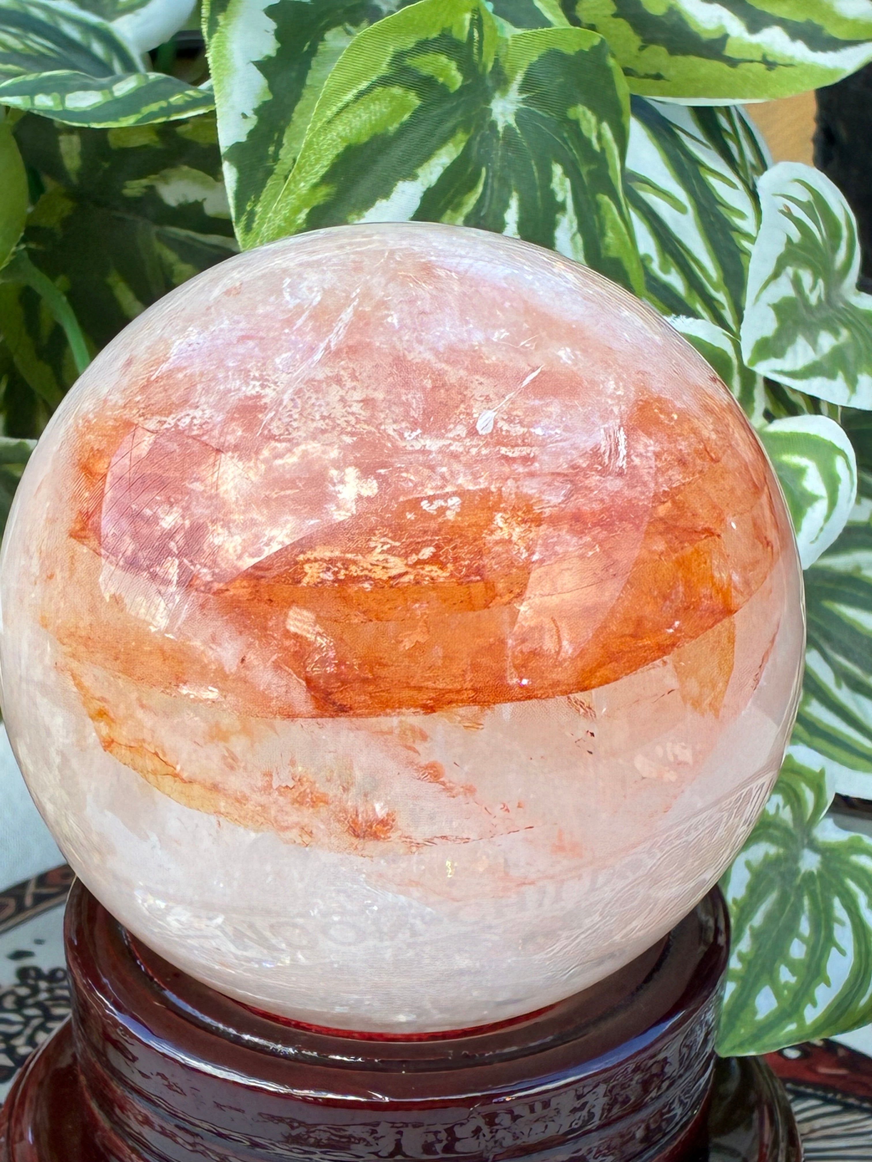 Fire Quartz Sphere w/Stand