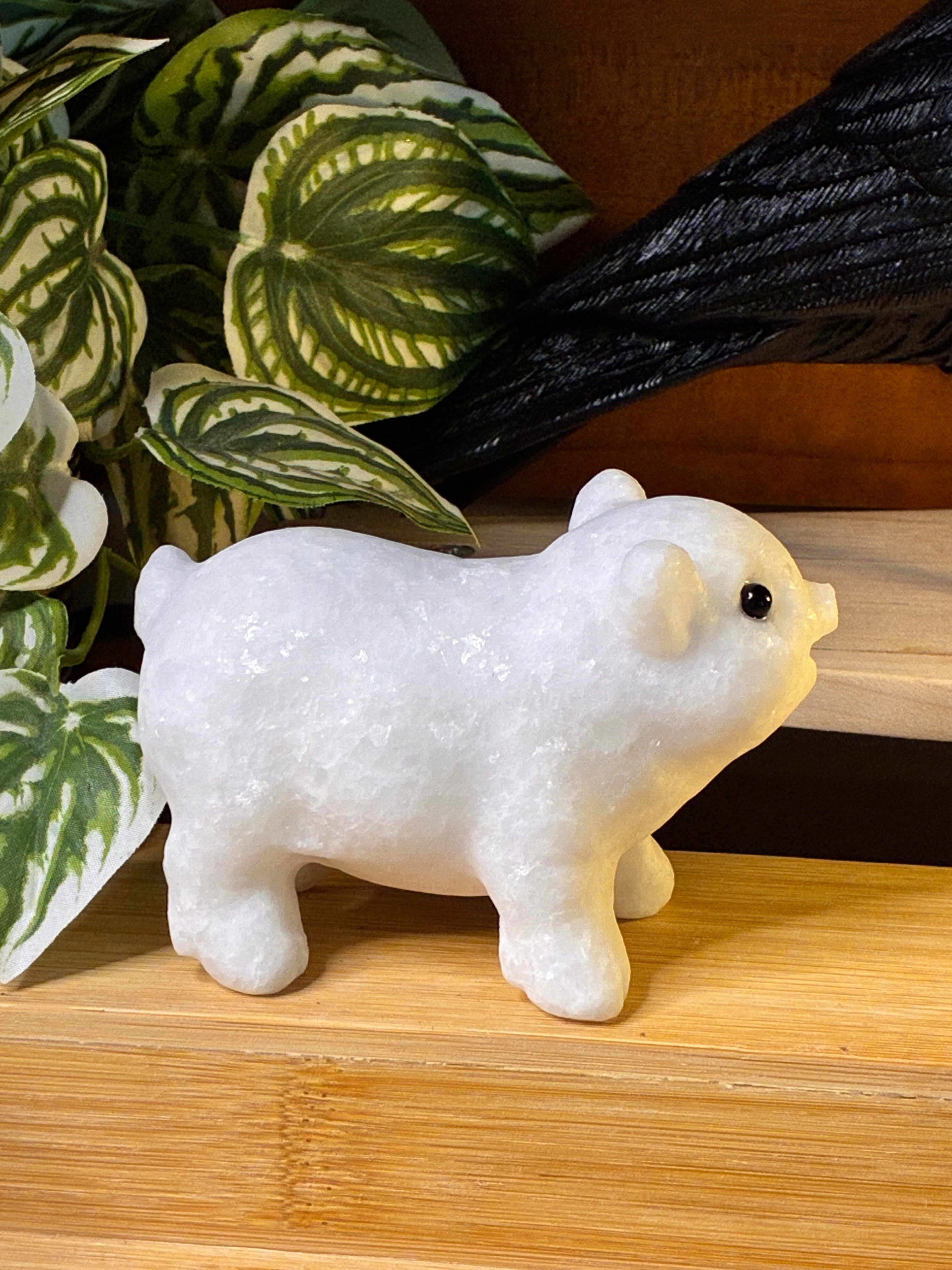 White Jade Pig Carving