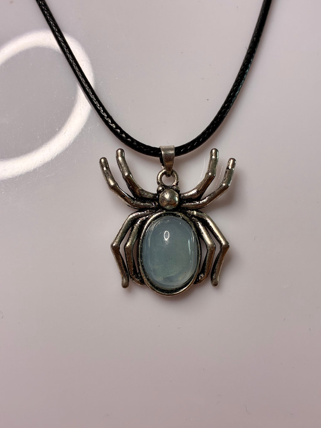 Aquamarine Spider Pendant