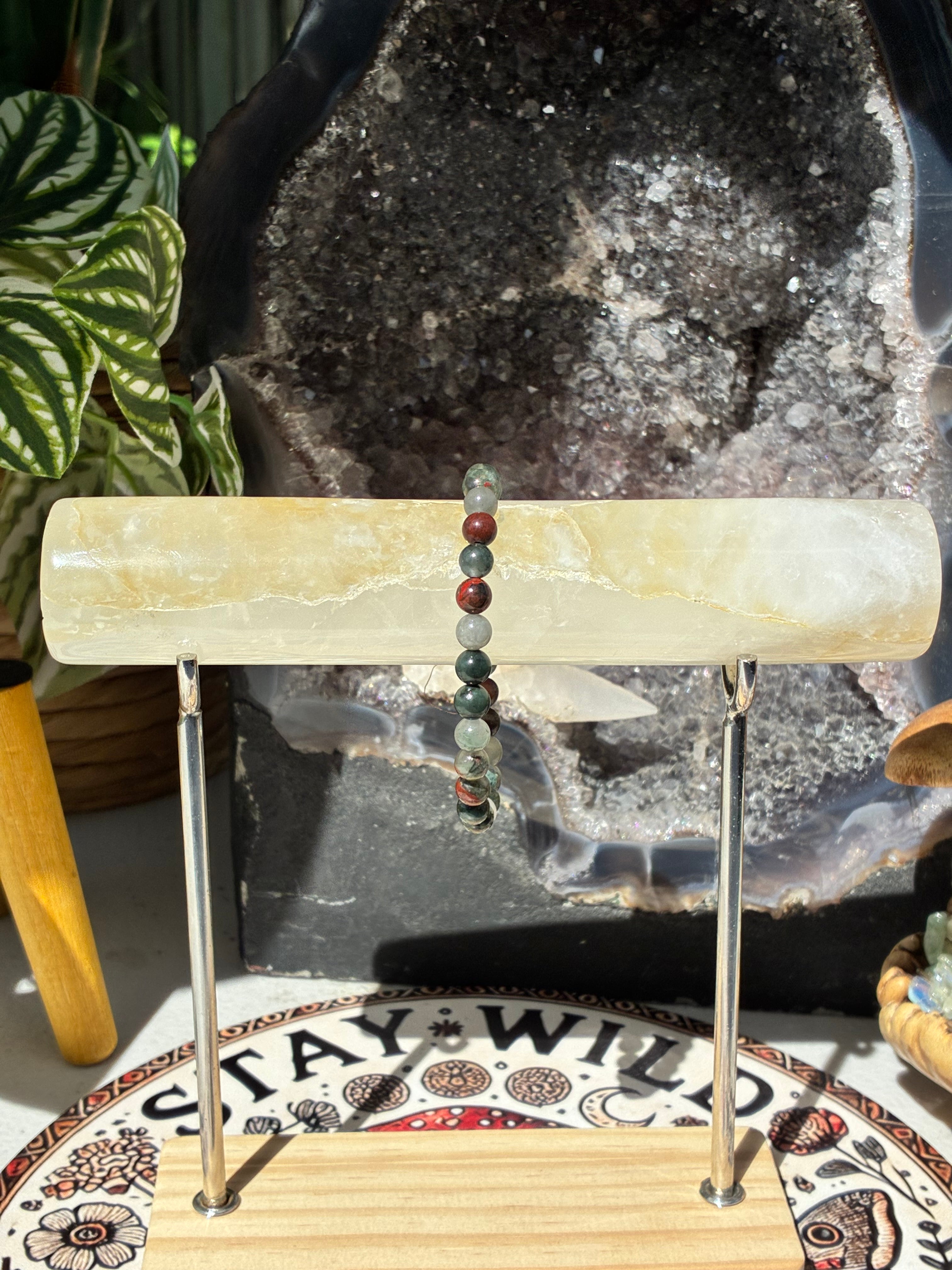 4mm African Bloodstone Bracelet