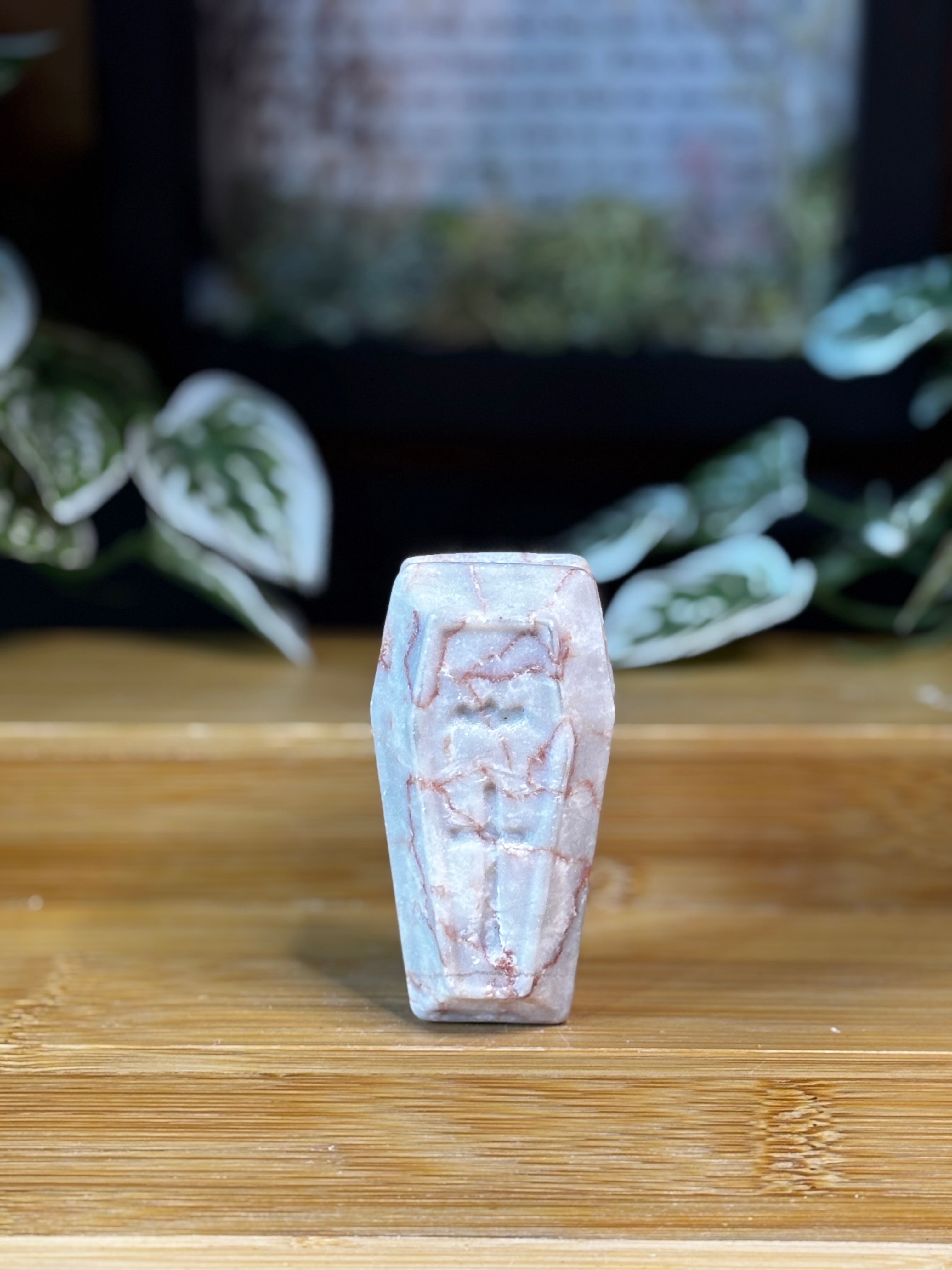 Network Jasper Coffin Carving