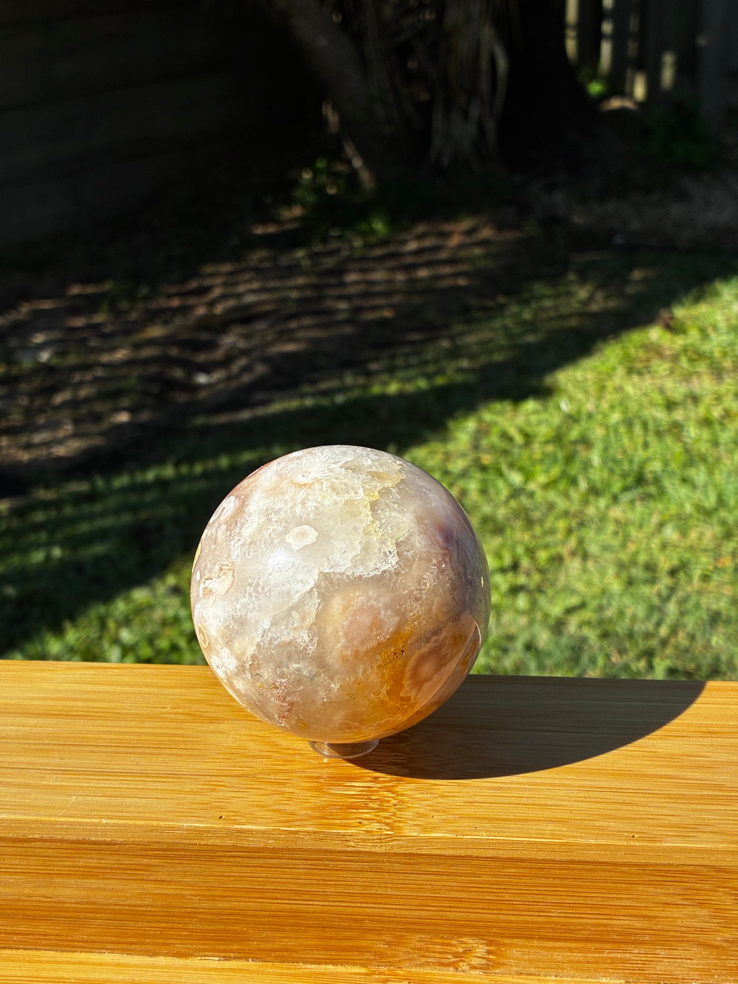 Pink Amethyst Flower Agate Sphere