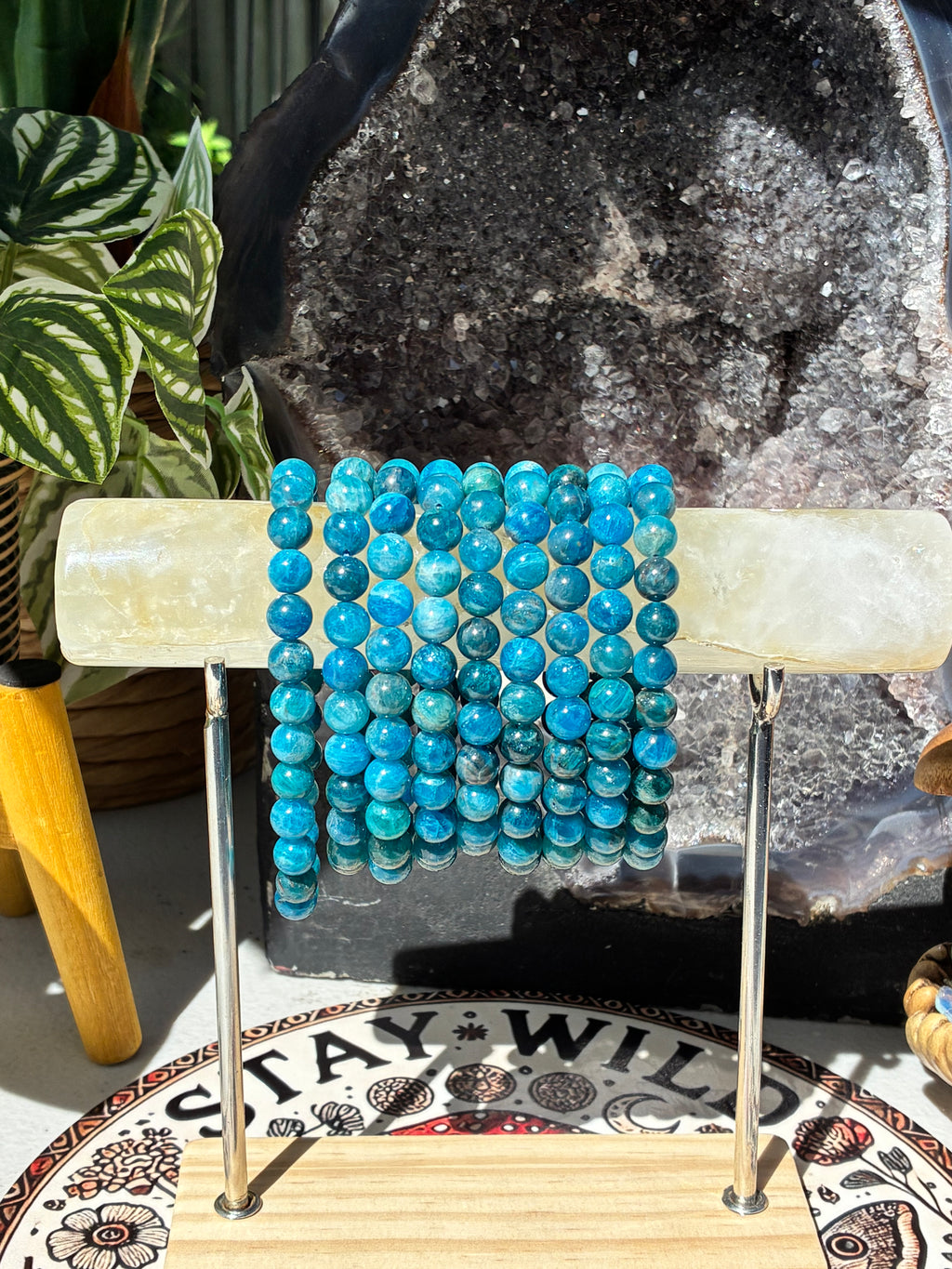 8mm HQ Blue Apatite Bracelet