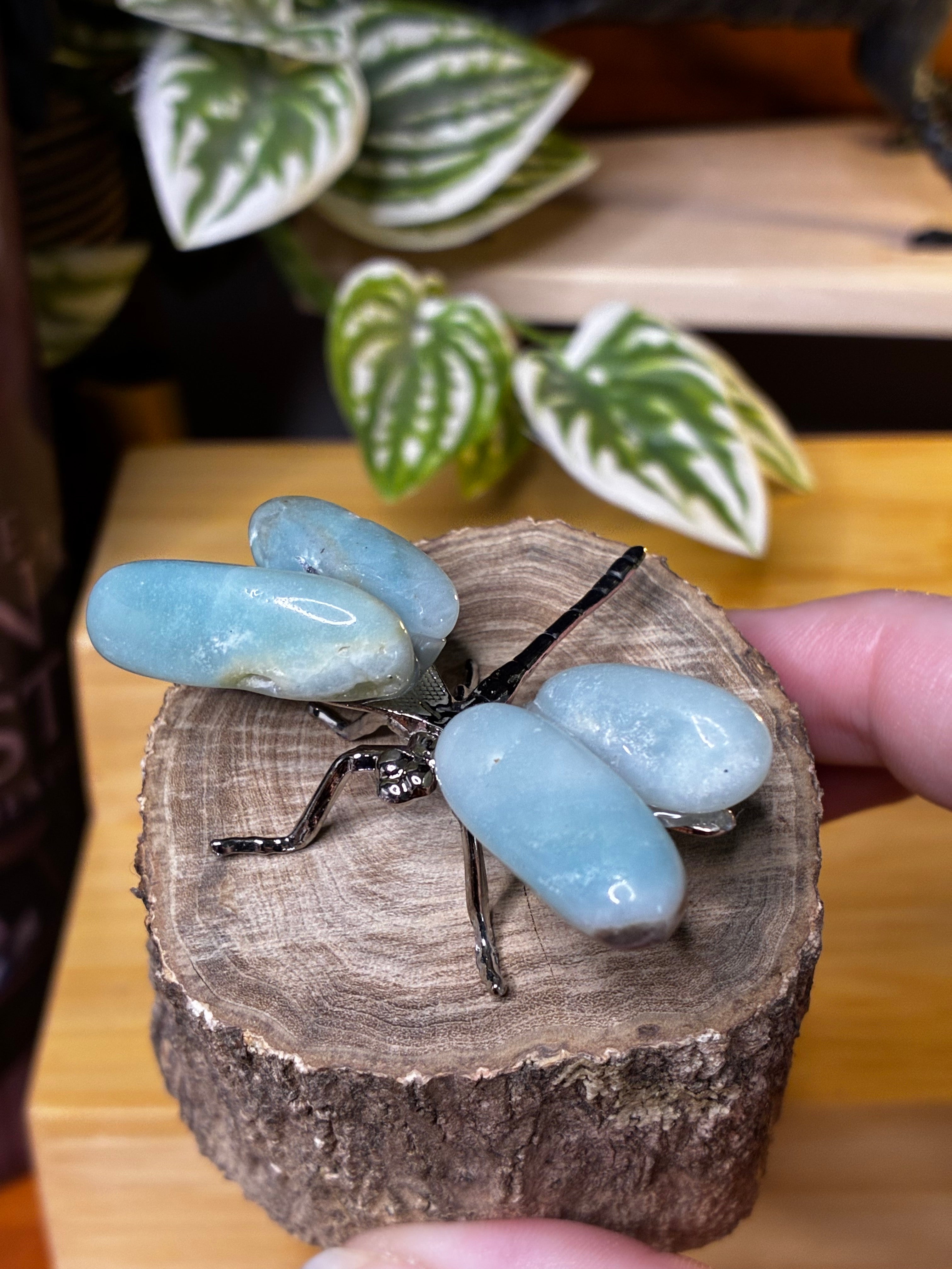 Blue Aragonite Dragonfly